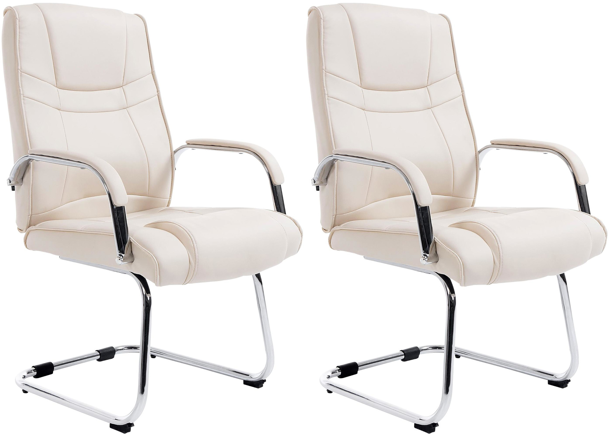 Set de 2 sillas cantilever XXL Attila en polipiel