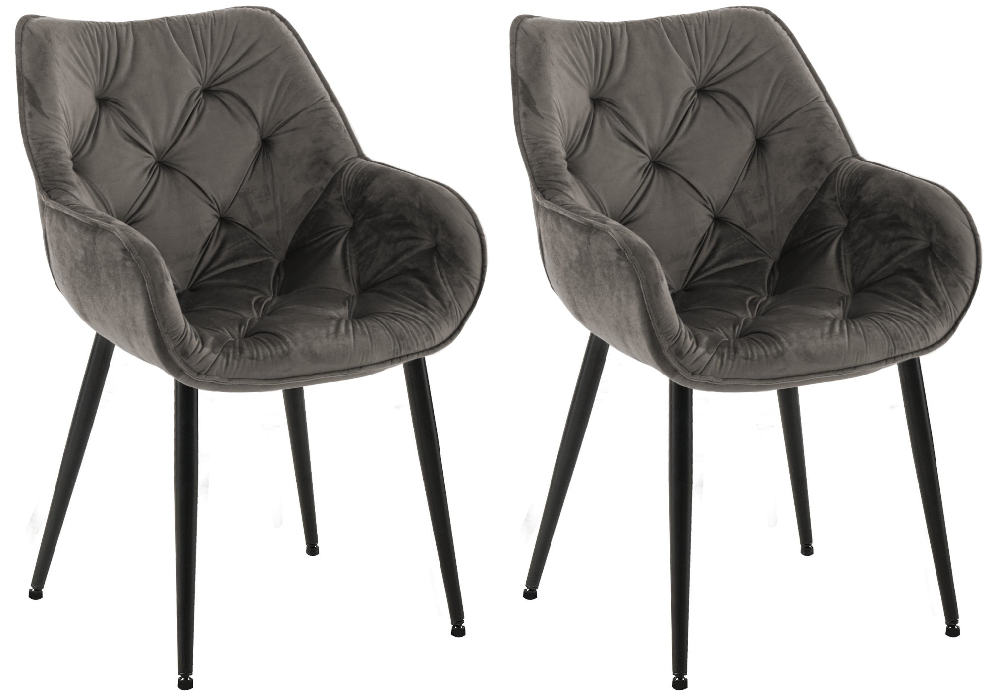 Set de 2 Sillas de comedor Tanna en terciopelo