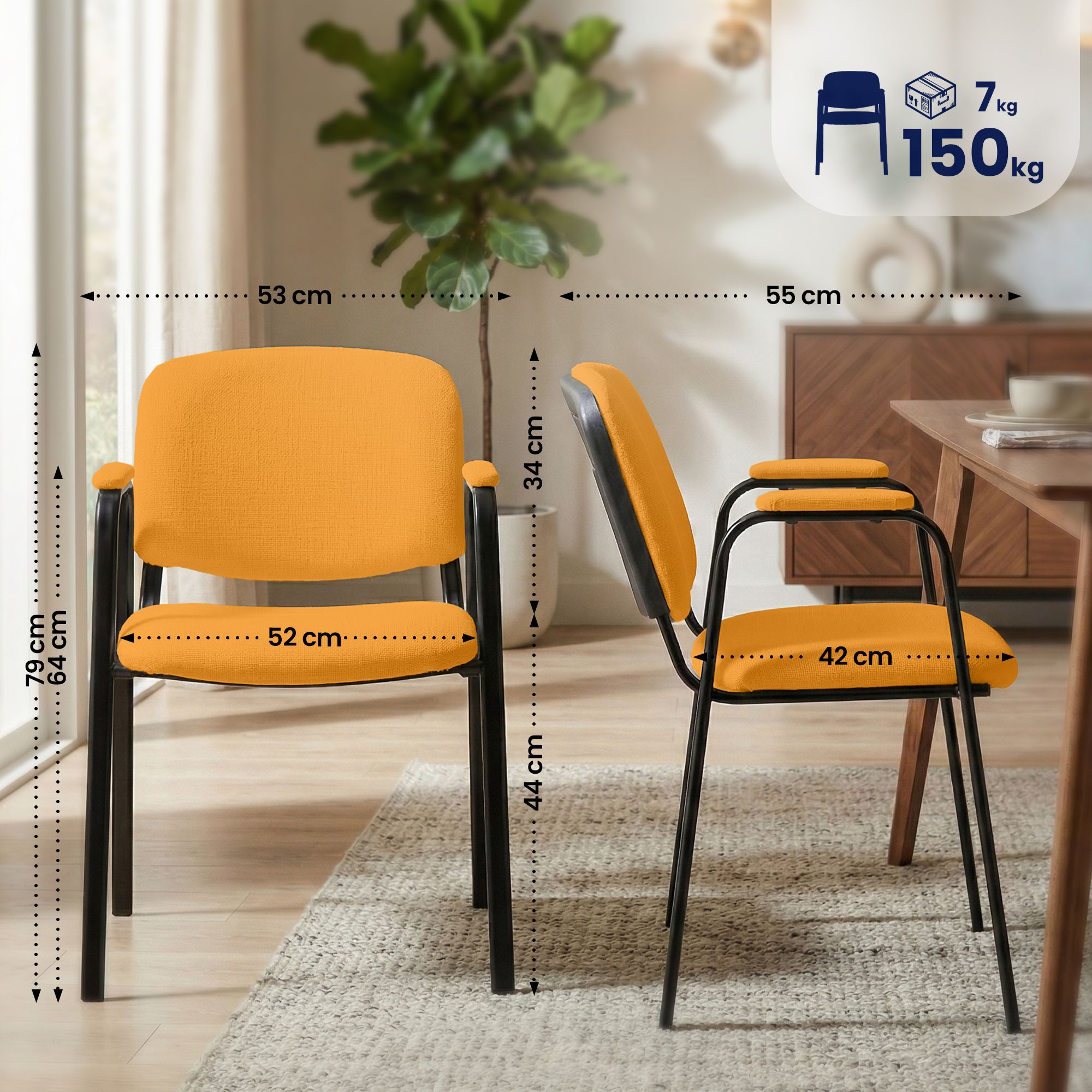 Silla Apilable de Conferencia Ken Pro de Tela