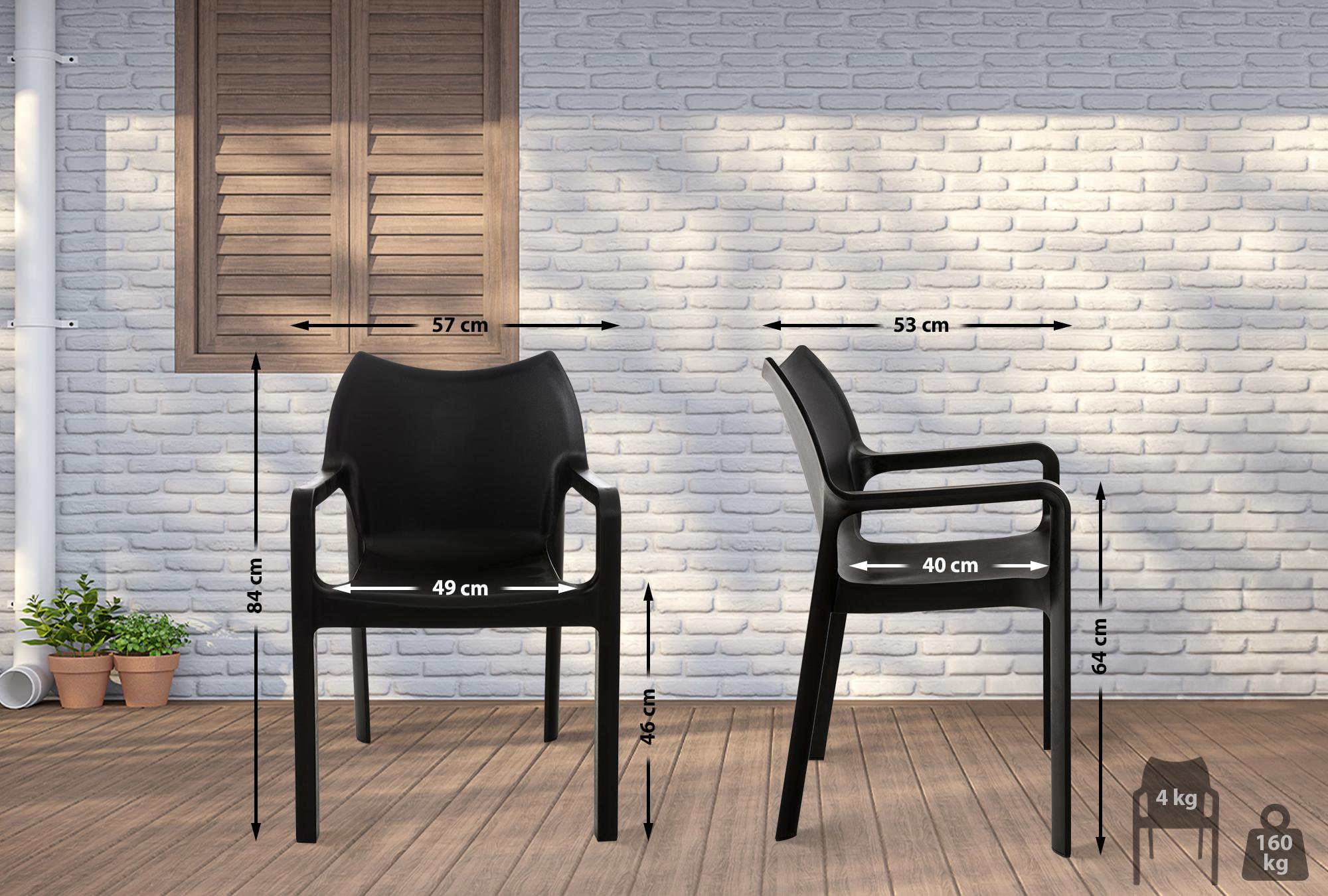Silla de jardín Diva con reposabrazos