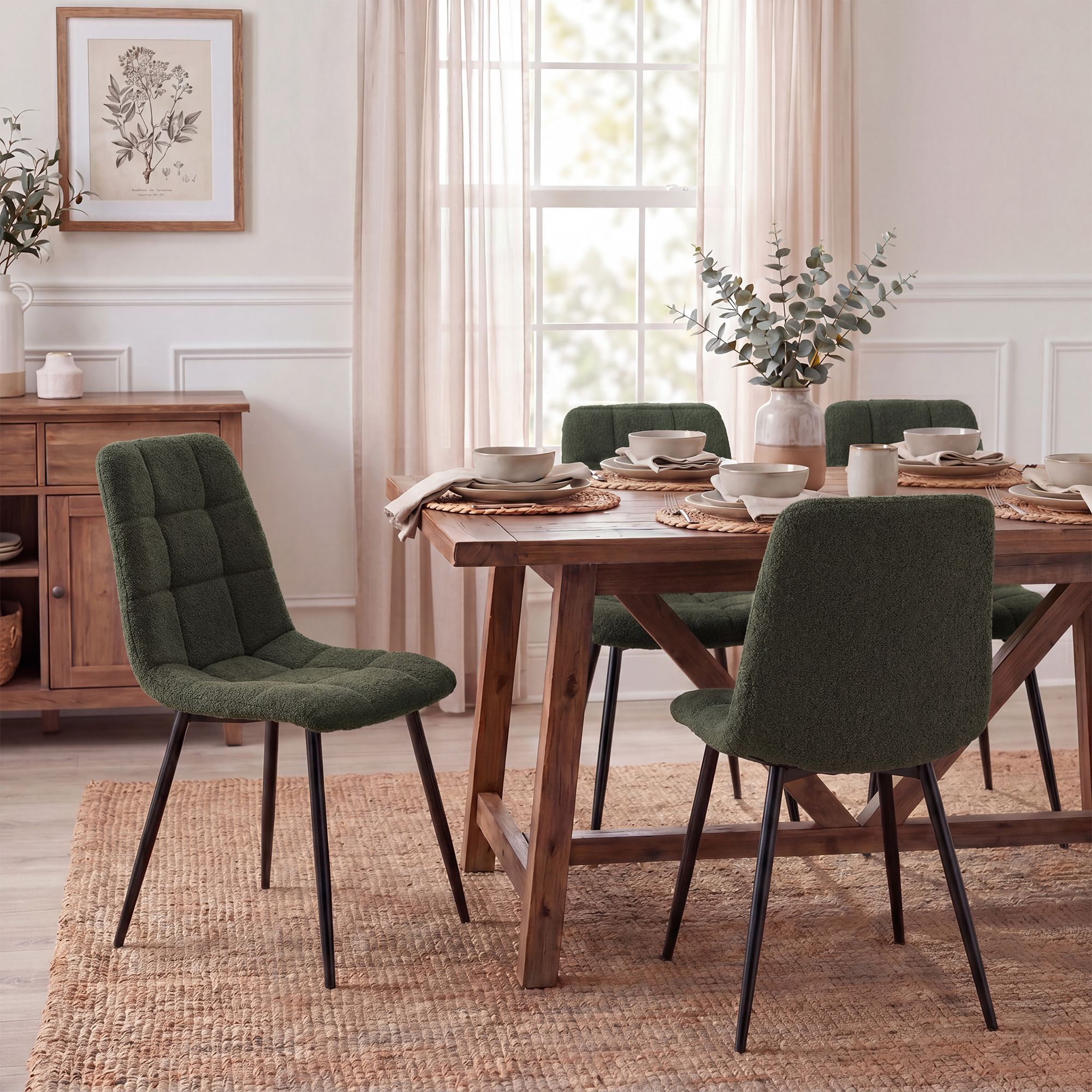 Silla de Comedor Antibes Tejido de Peluche