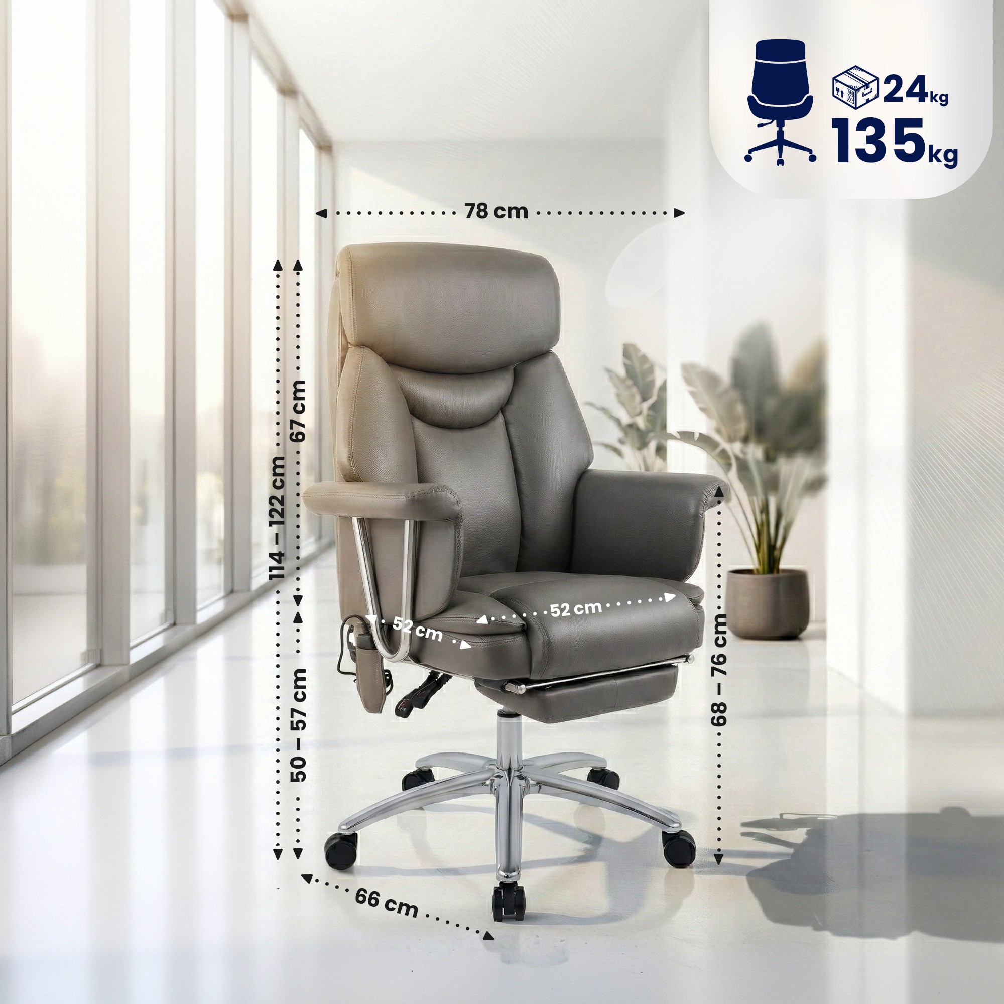 Silla de oficina Dahra con funcion de masaje