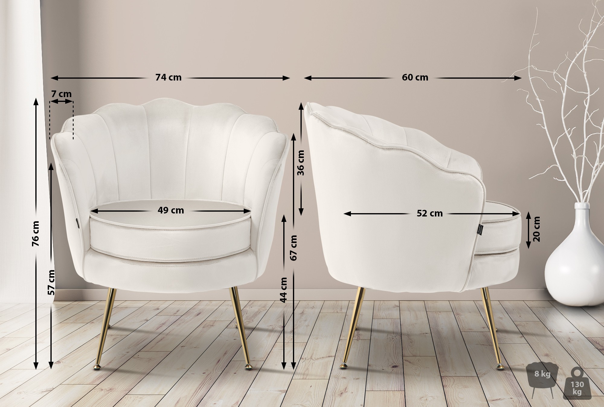 Sillón Rosita en terciopelo