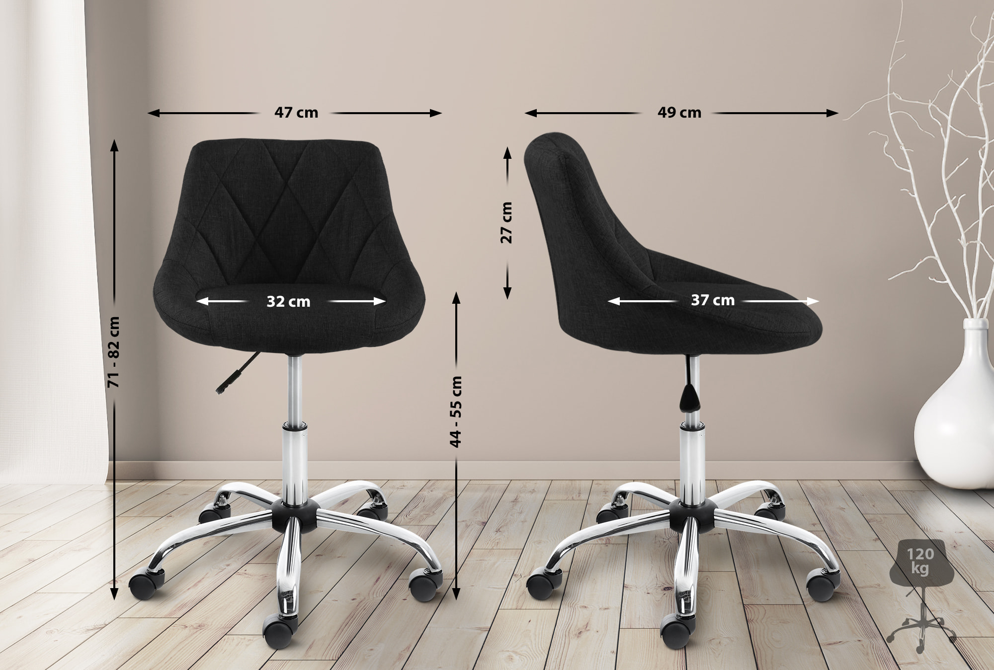 Taburete De Trabajo Lazio Con Ruedas
