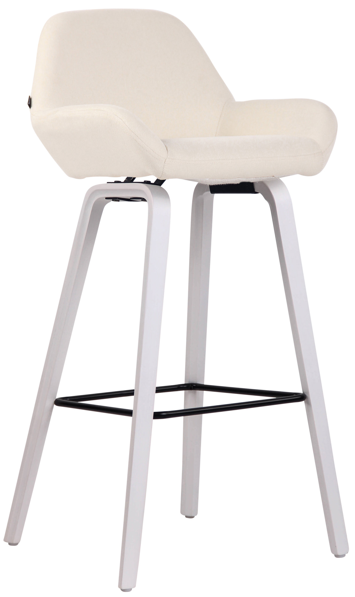 Taburete de bar Newnan de 4 patas con estructura de tela