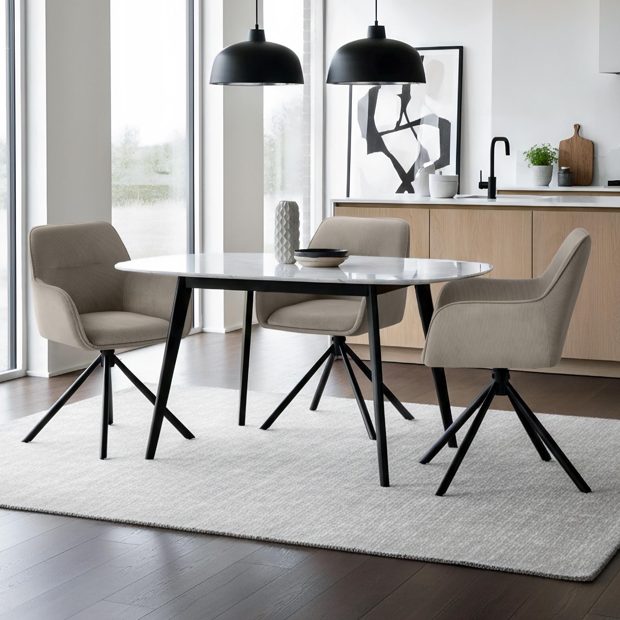 Silla de comedor Tipton de pana