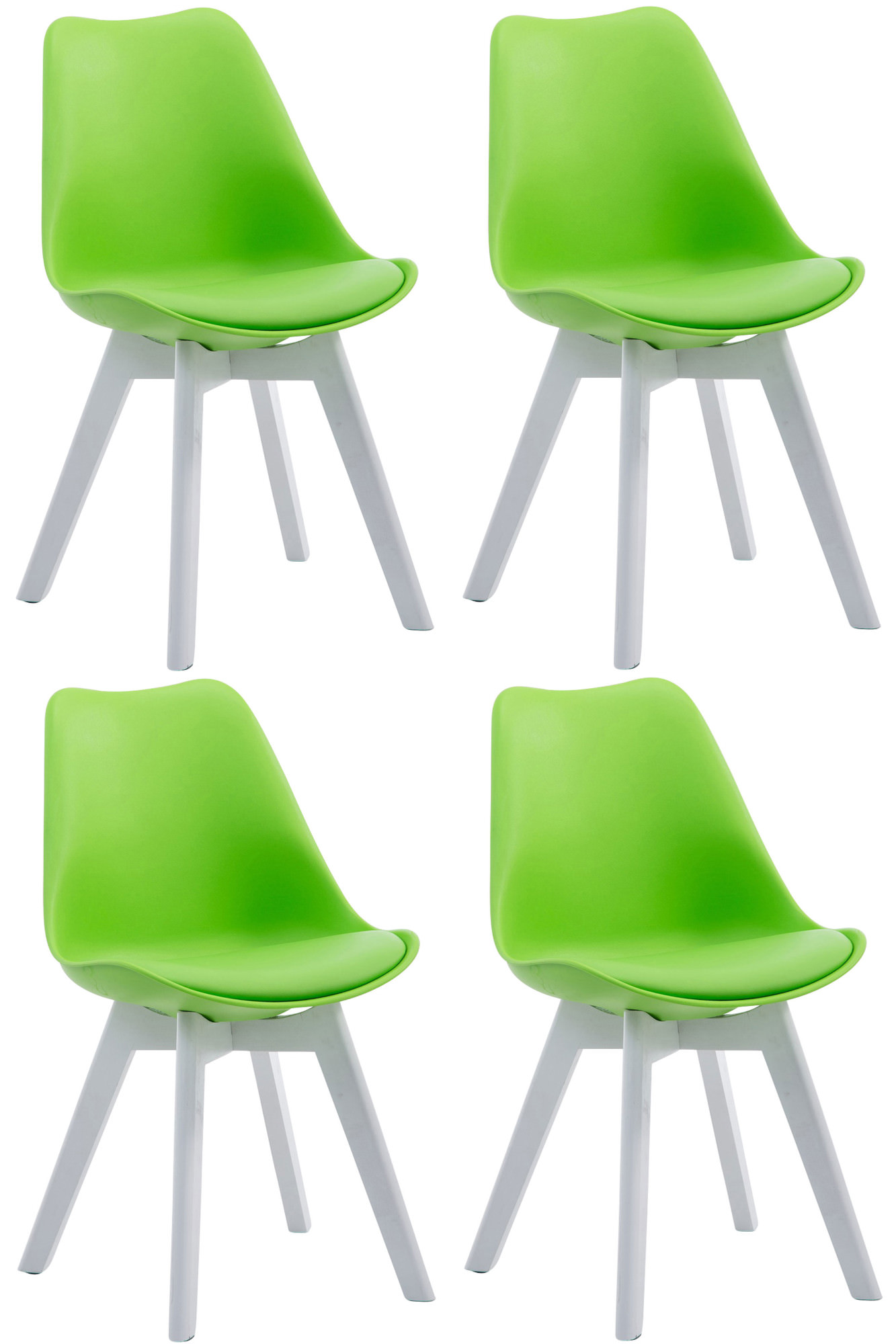 Set de 4 sillas de comedor Borneo en polipiel