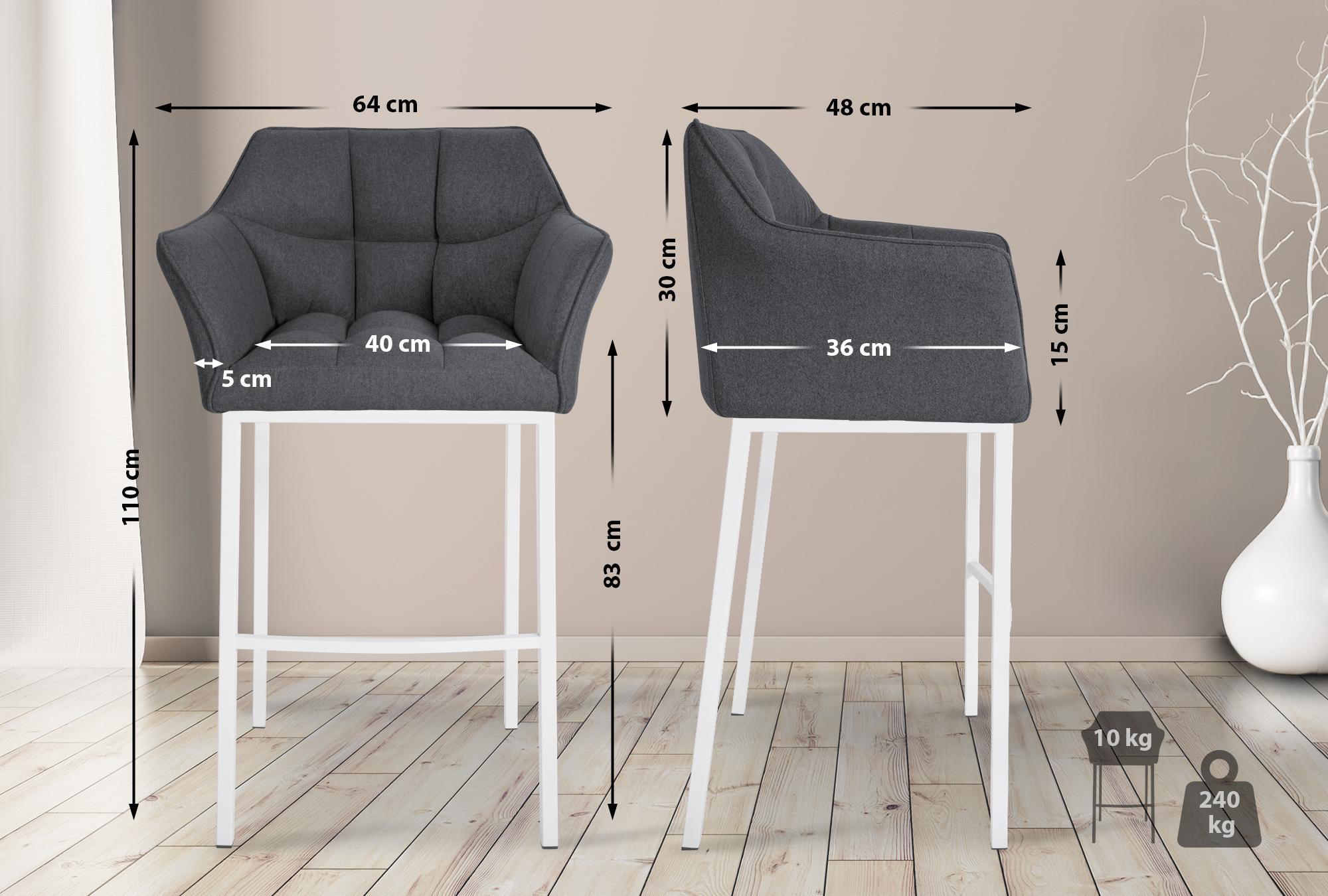 Taburete de Bar Damaso con Fieltro y Base de Cuatro Patas