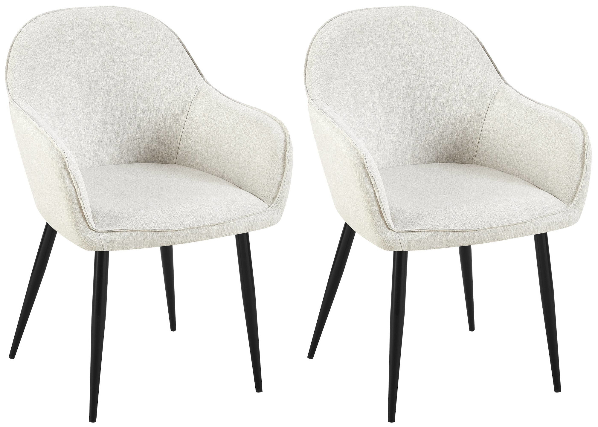 Set de 2 sillas de comedor Boise en tela