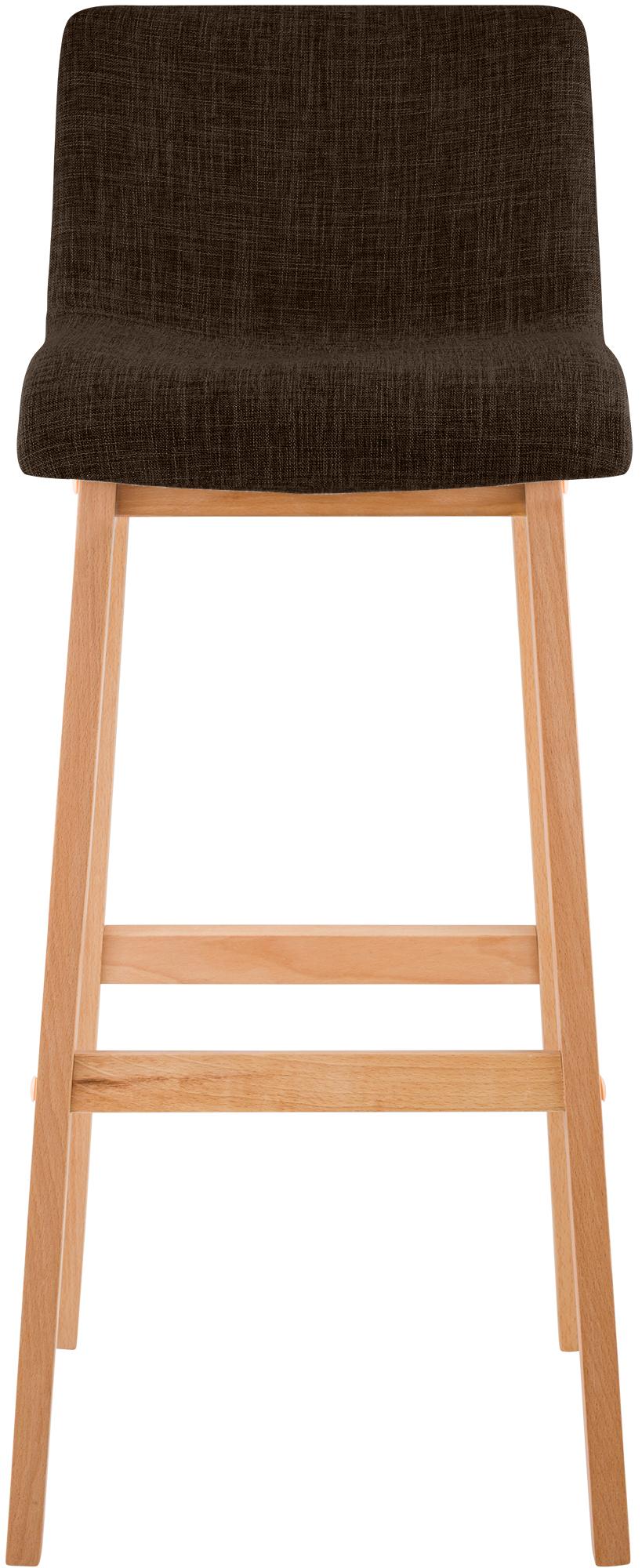 Taburete de bar Hover de tela con base de cuatro patas en color Natura