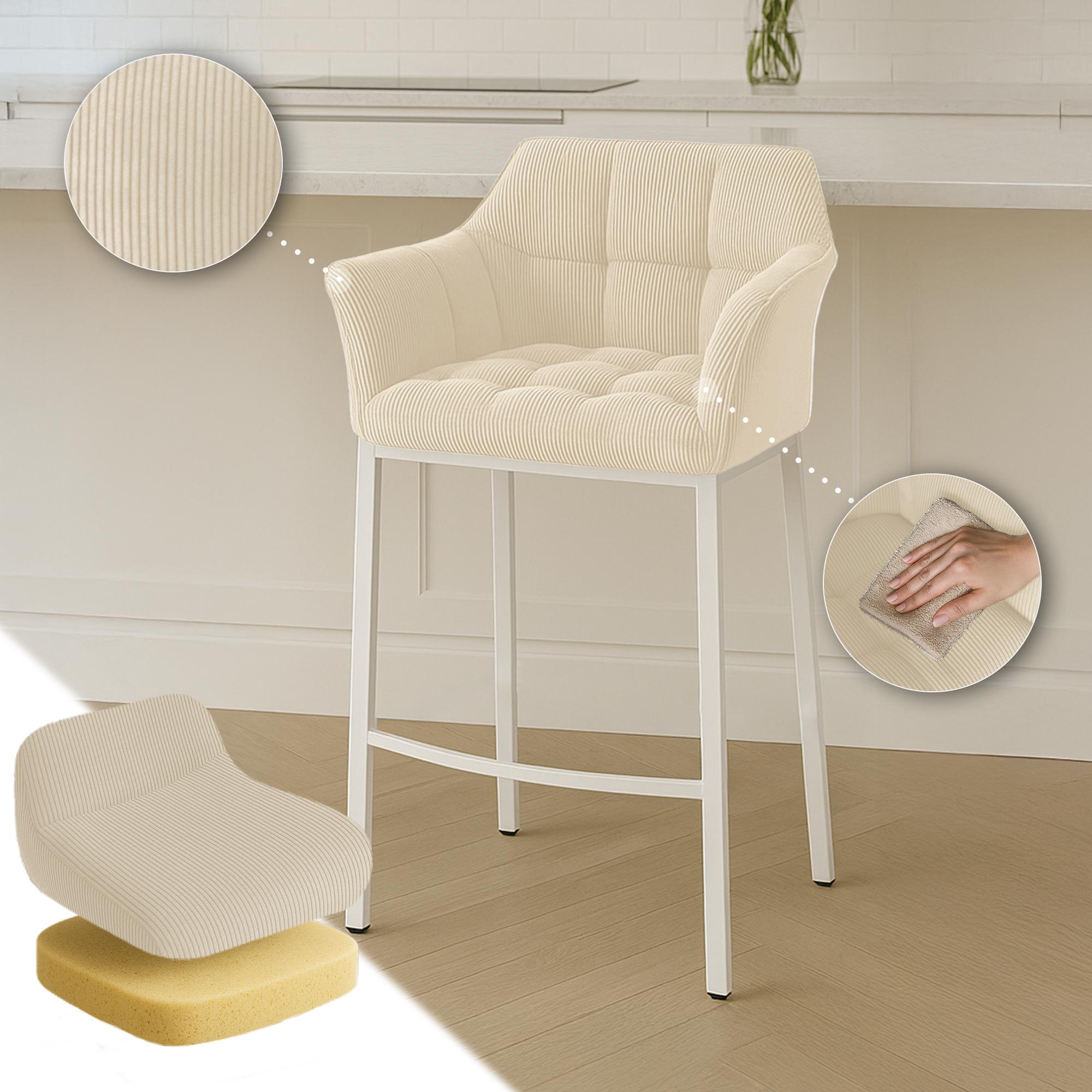 Taburete de bar Damaso Cord con base de cuatro patas