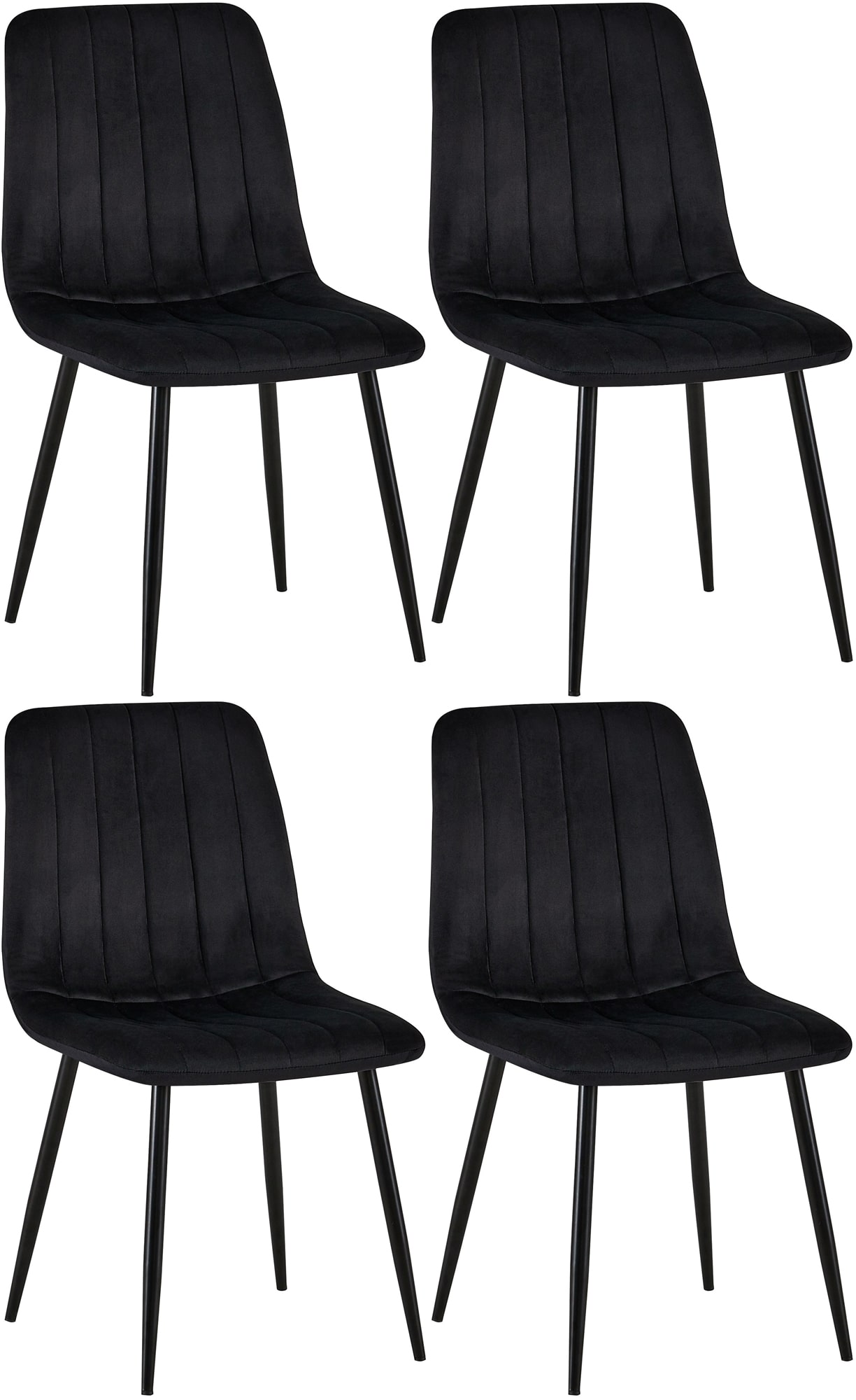 Set de 4 sillas de salón Dijon en tela o terciopelo