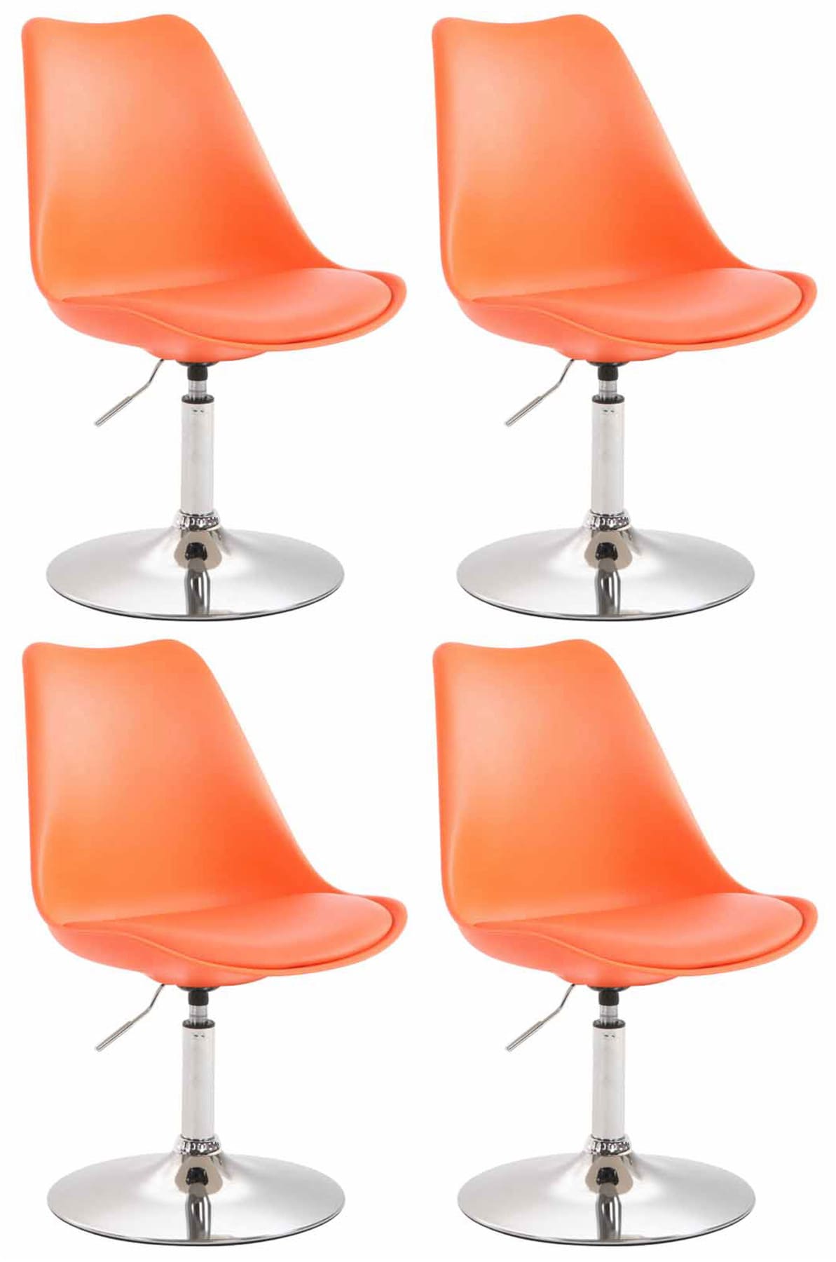 Set de 4 sillas de comedor Maverick con pie de trompeta