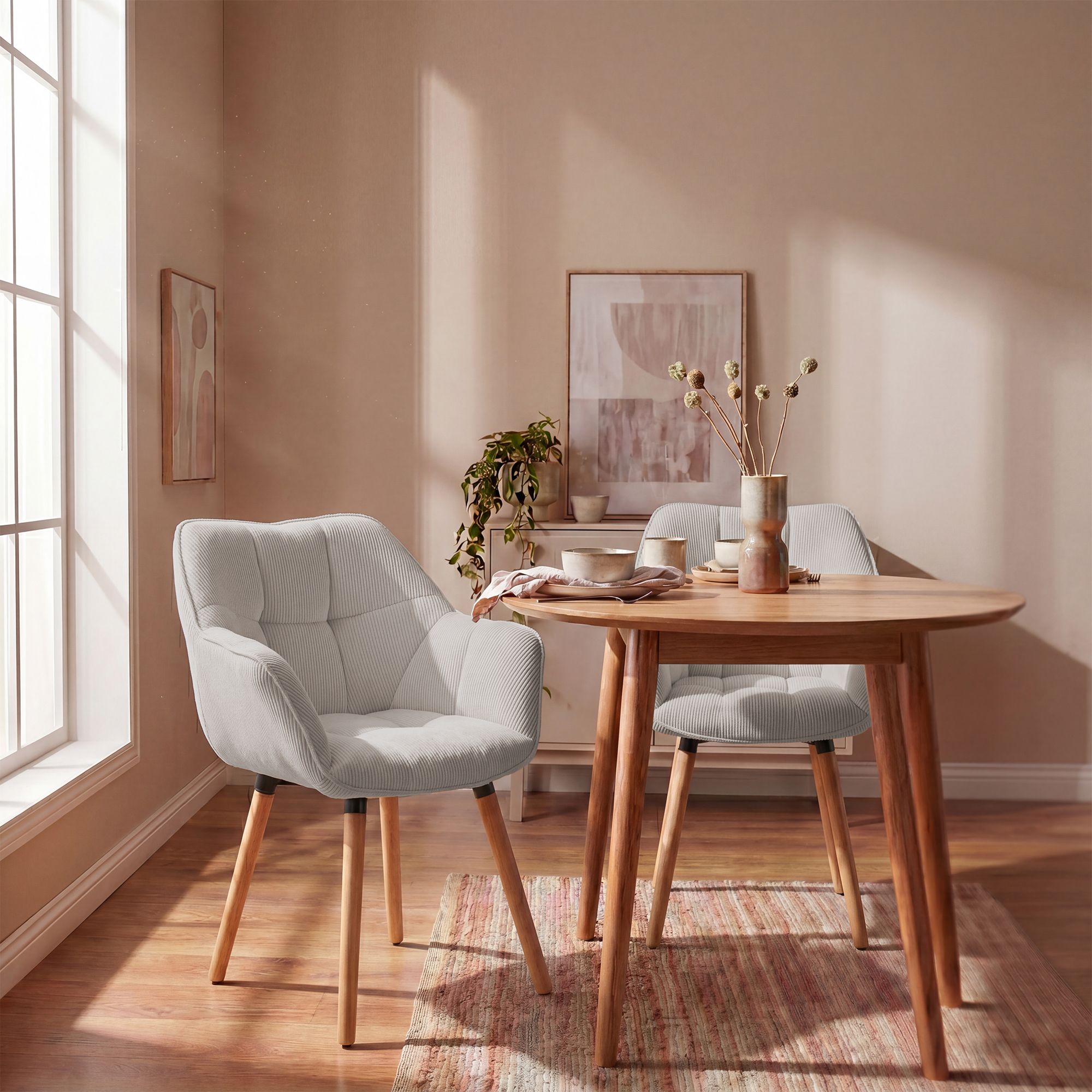 Silla de comedor Milford de pana: comodidad elegante y diseño moderno para tu hogar