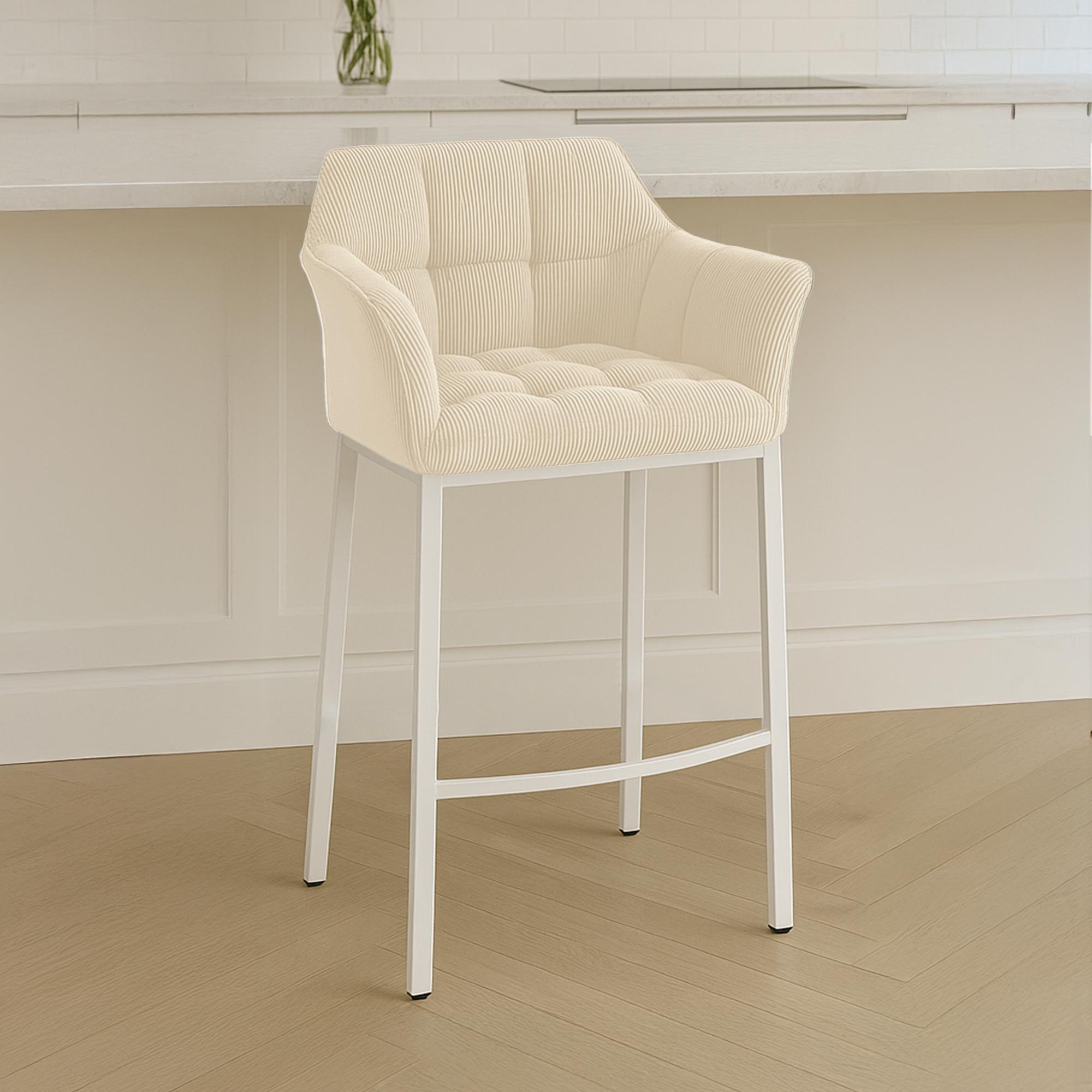 Taburete de bar Damaso Cord con base de cuatro patas