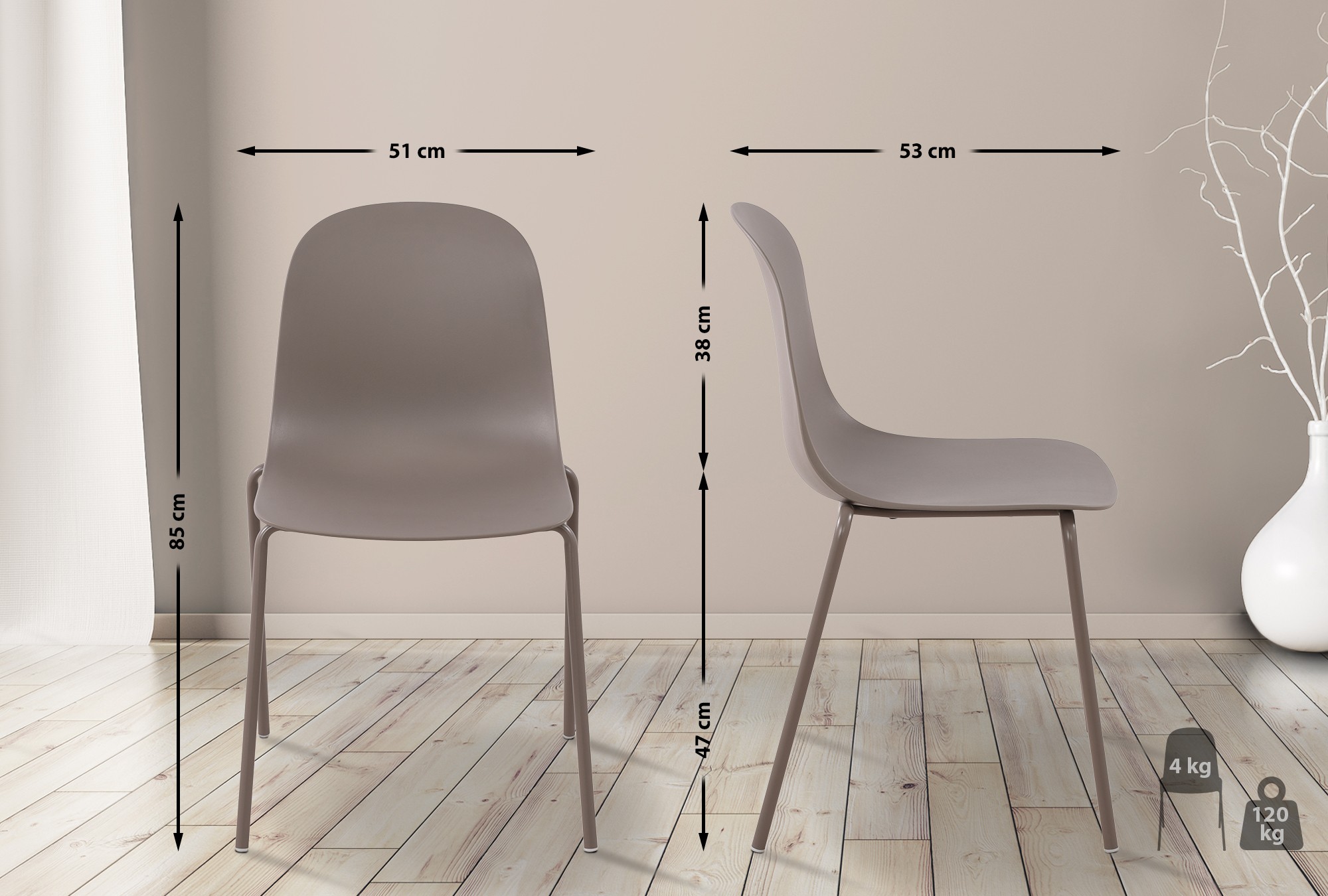 Pack de 2 Sillas de Jardín Hardin