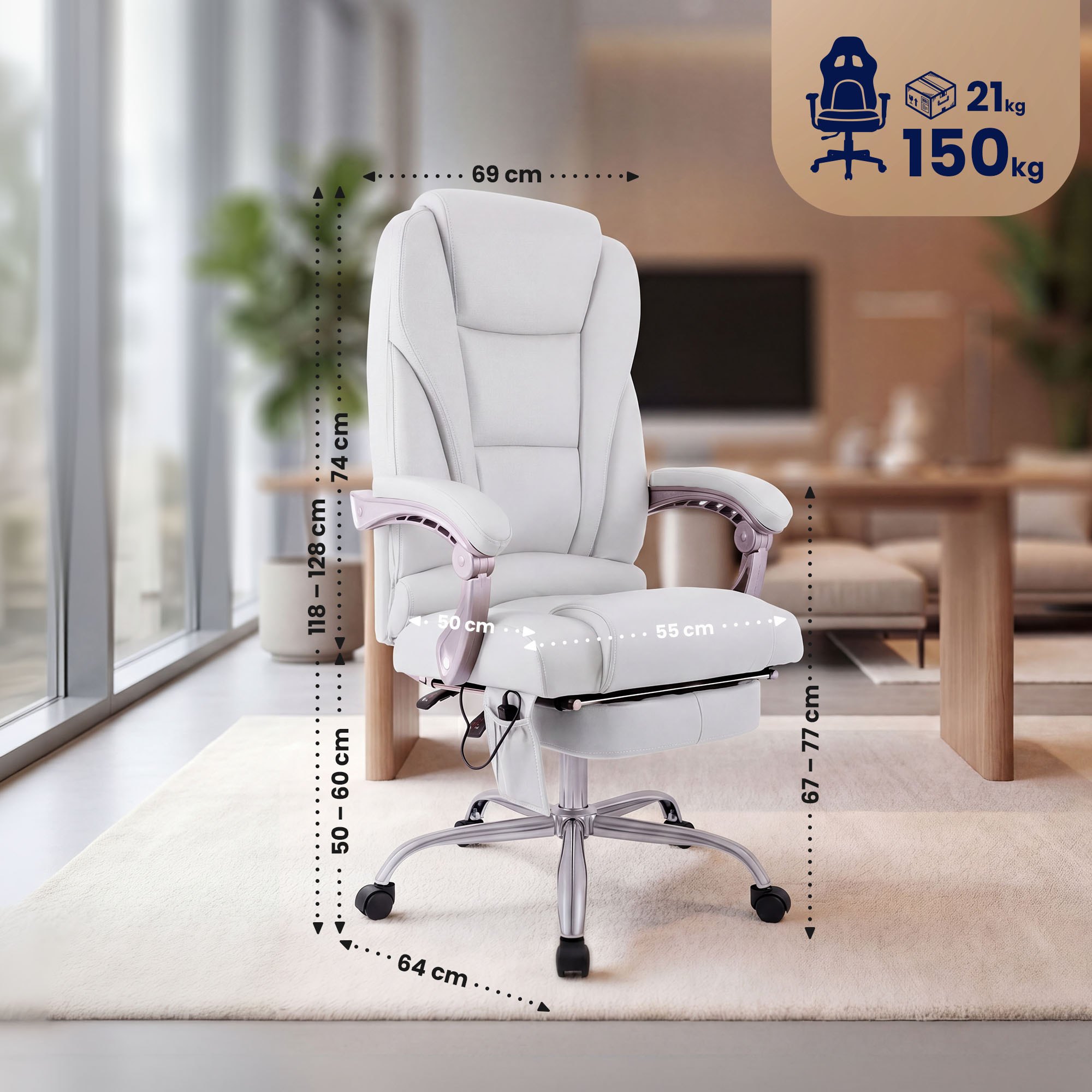 Sillon de oficina Pacific con funcion de masaje