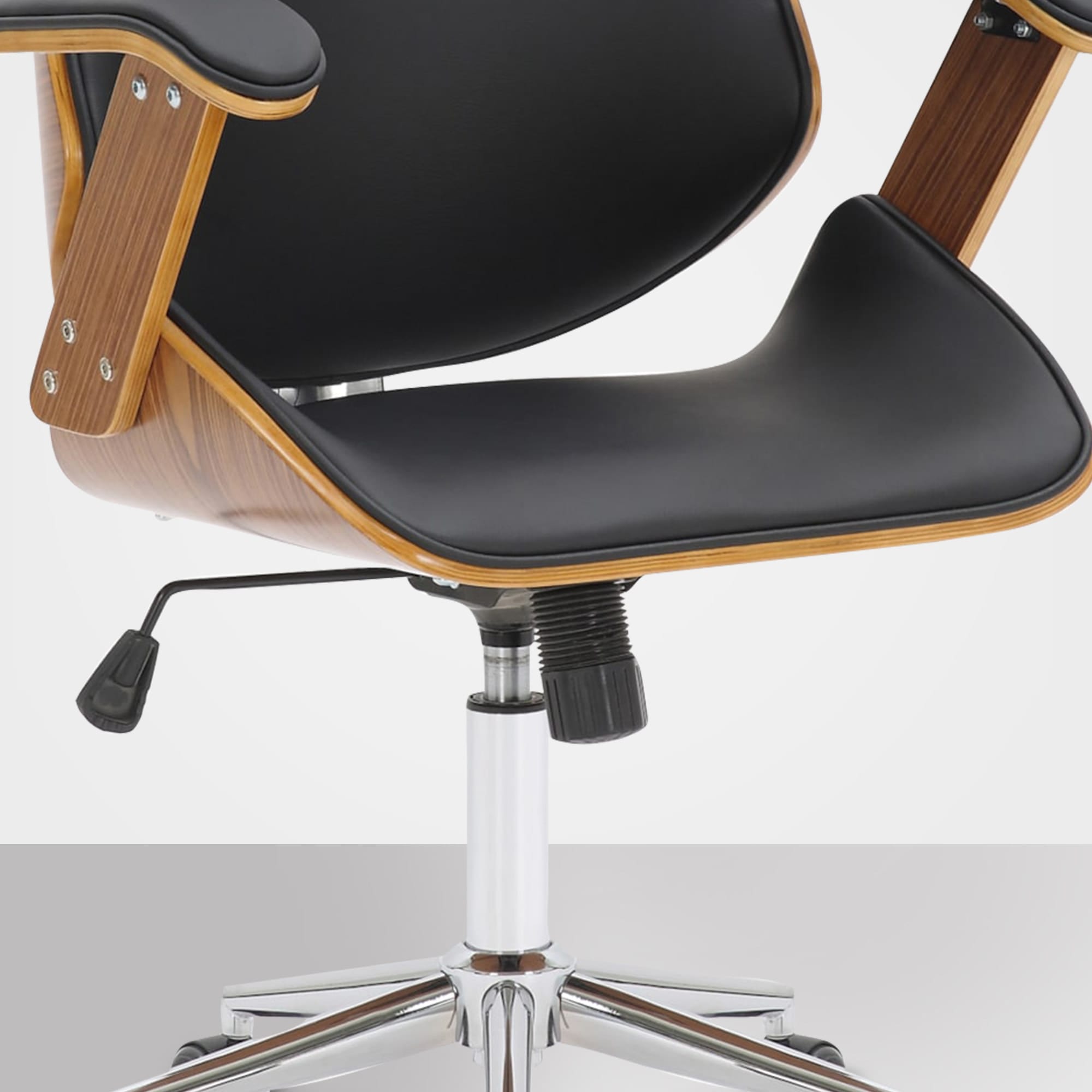 Silla de oficina Chicago en cuero sintético & Madera