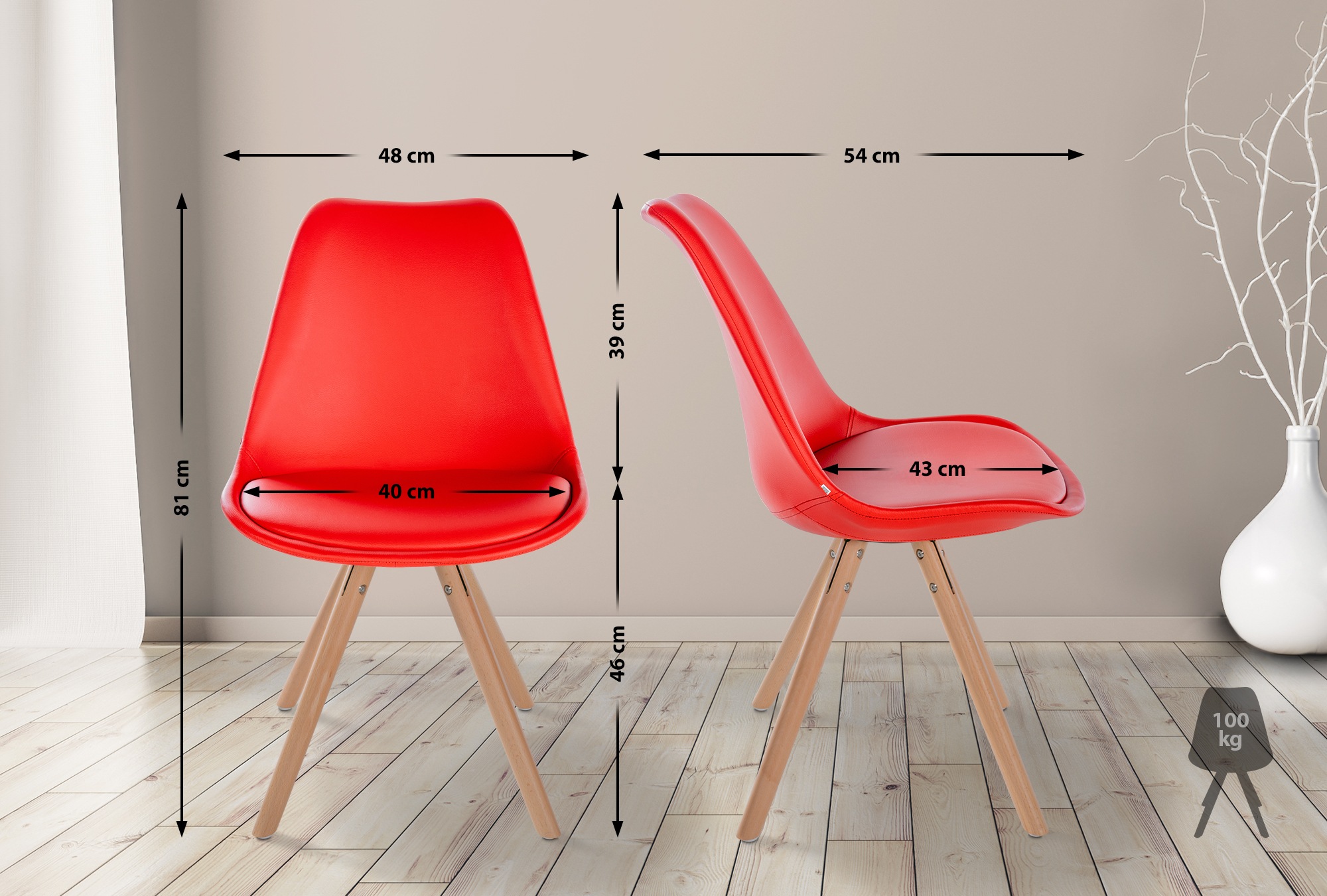Silla de comedor sofia en polipiel