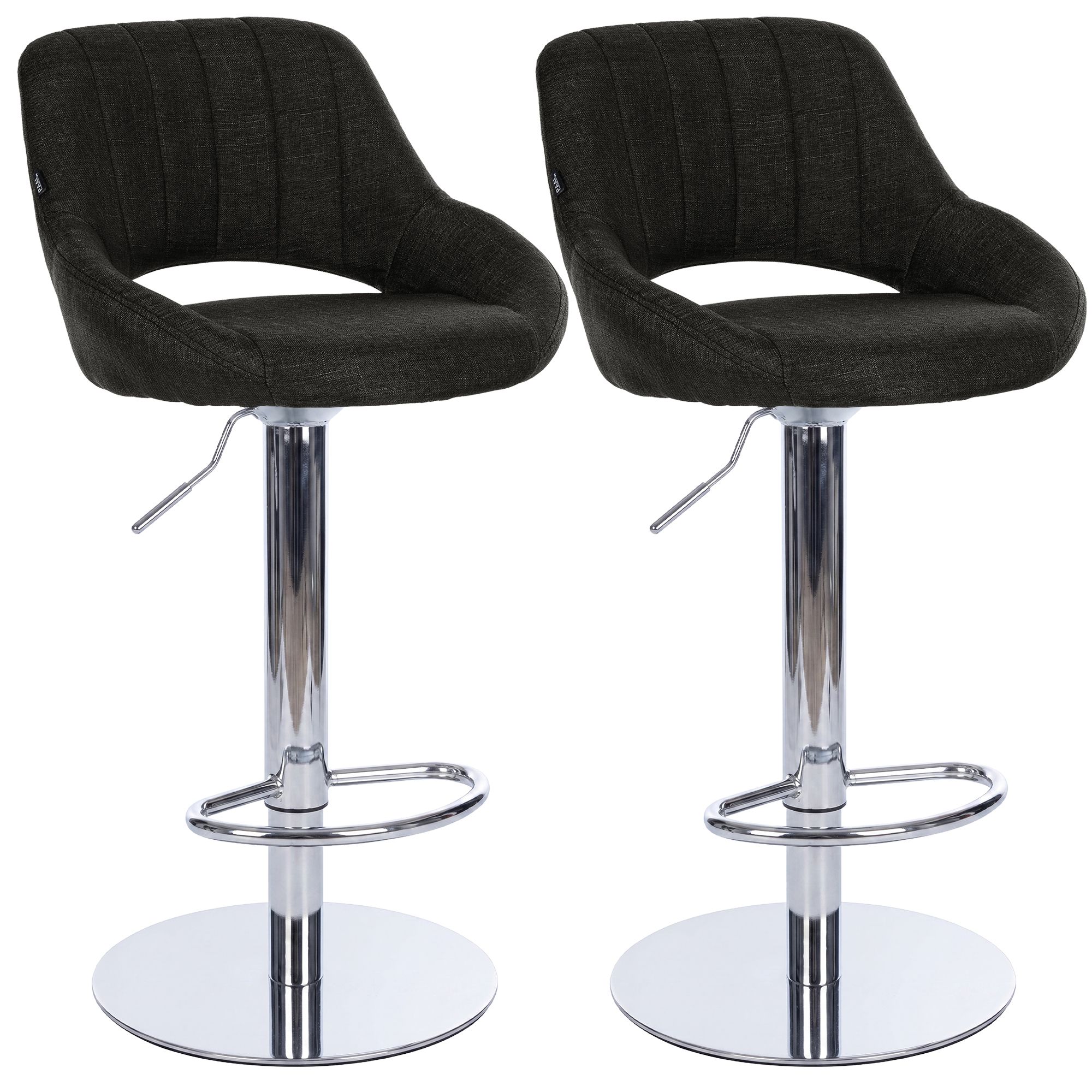 Set de 2 taburetes de bar Milet cromados con base extra pesada