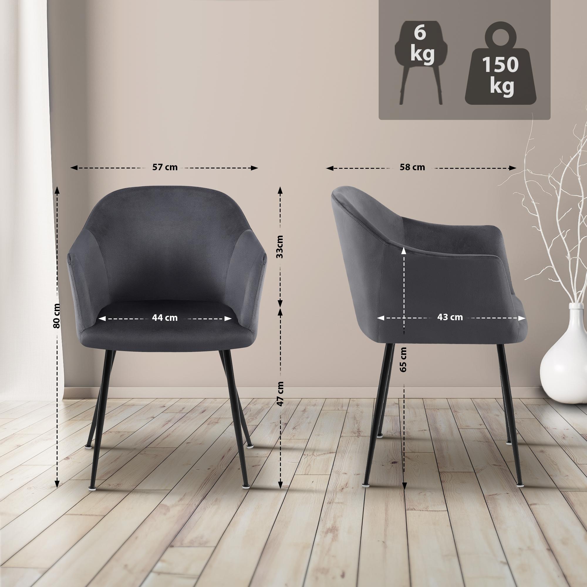 Silla de comedor de terciopelo Jaysie