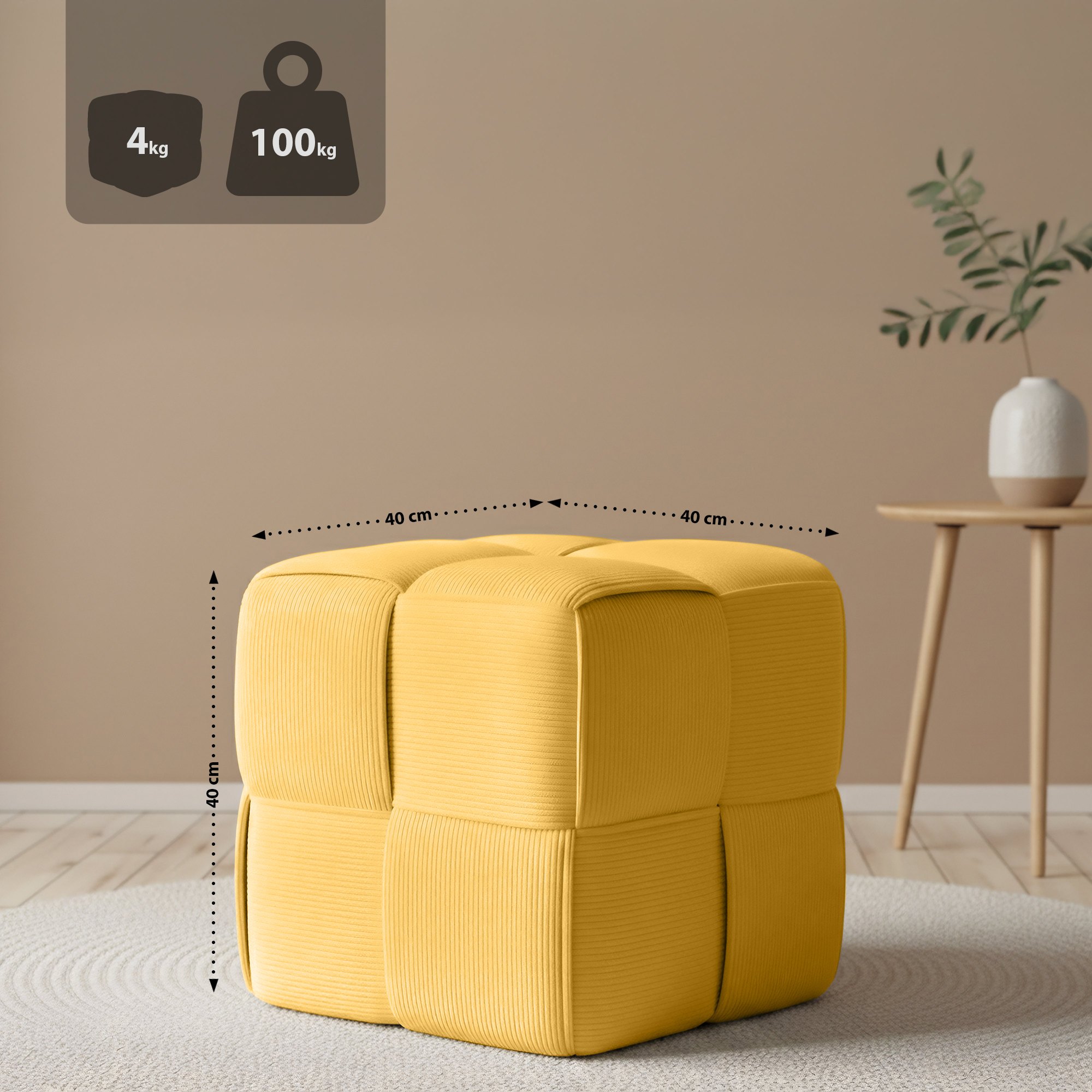 Taburete de pana Forinta: cómodo, moderno y versátil para cualquier espacio
