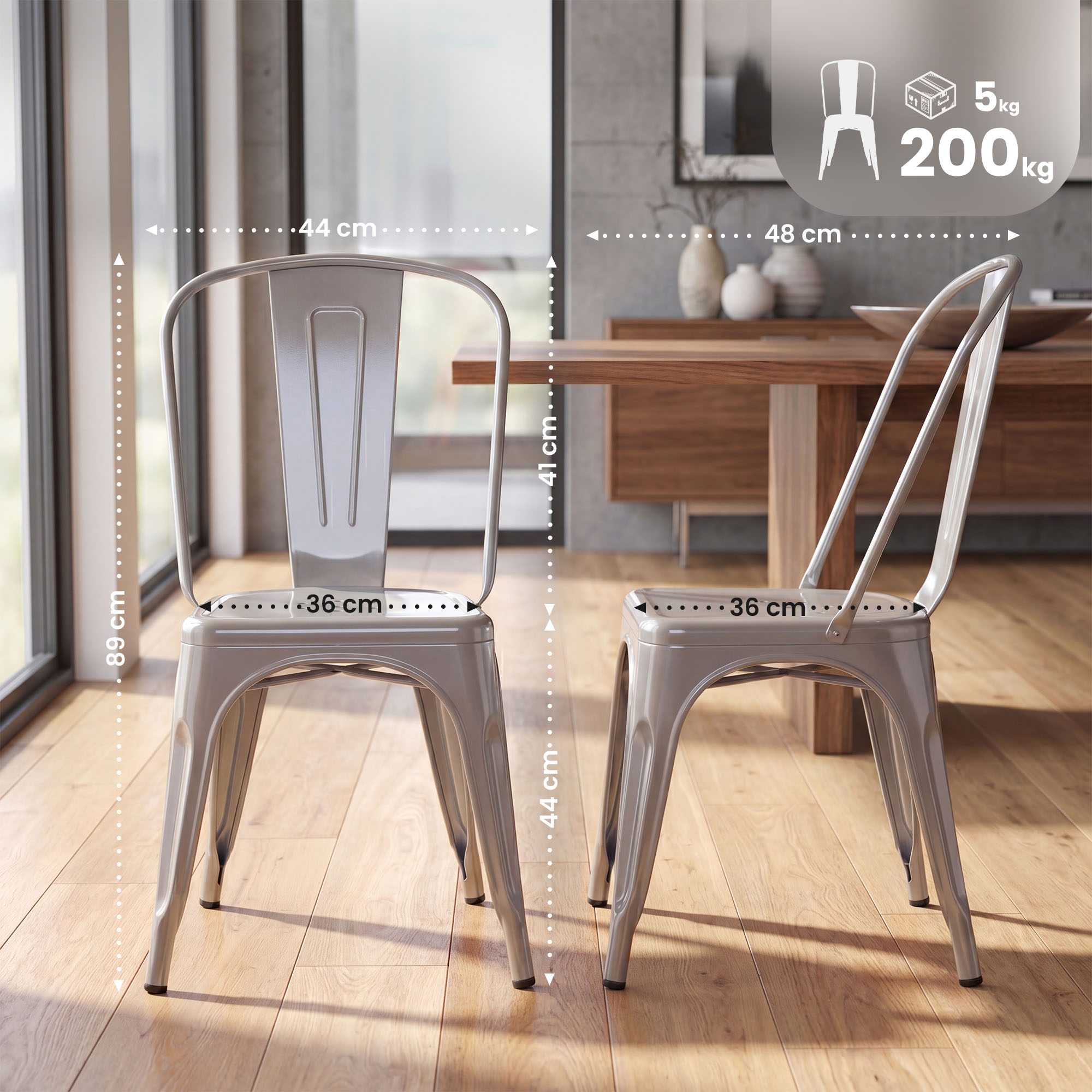 Silla Apilable Benedikt de Metal