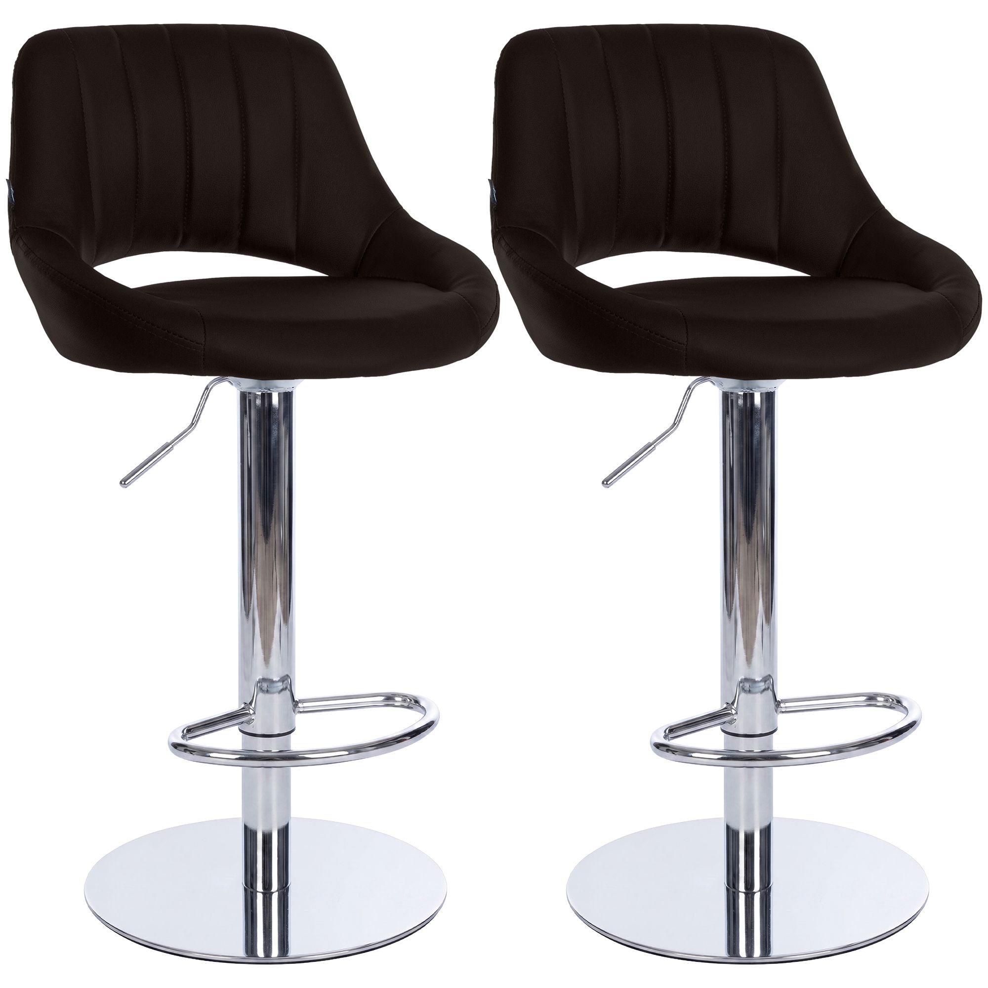 Set de 2 taburetes de bar Milet cromados con base extra pesada