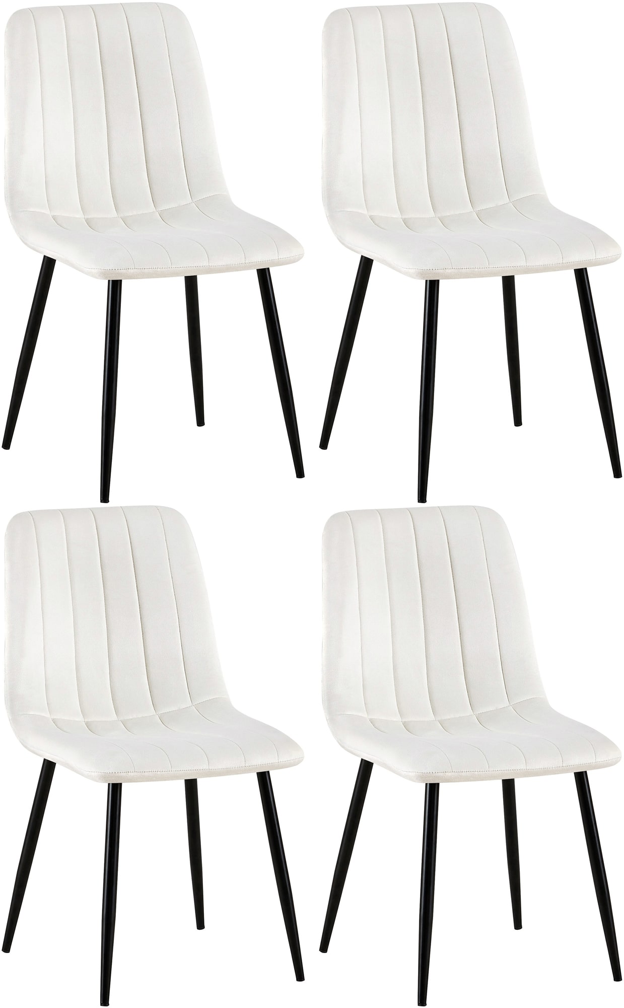 Set de 4 sillas de salón Dijon en tela o terciopelo