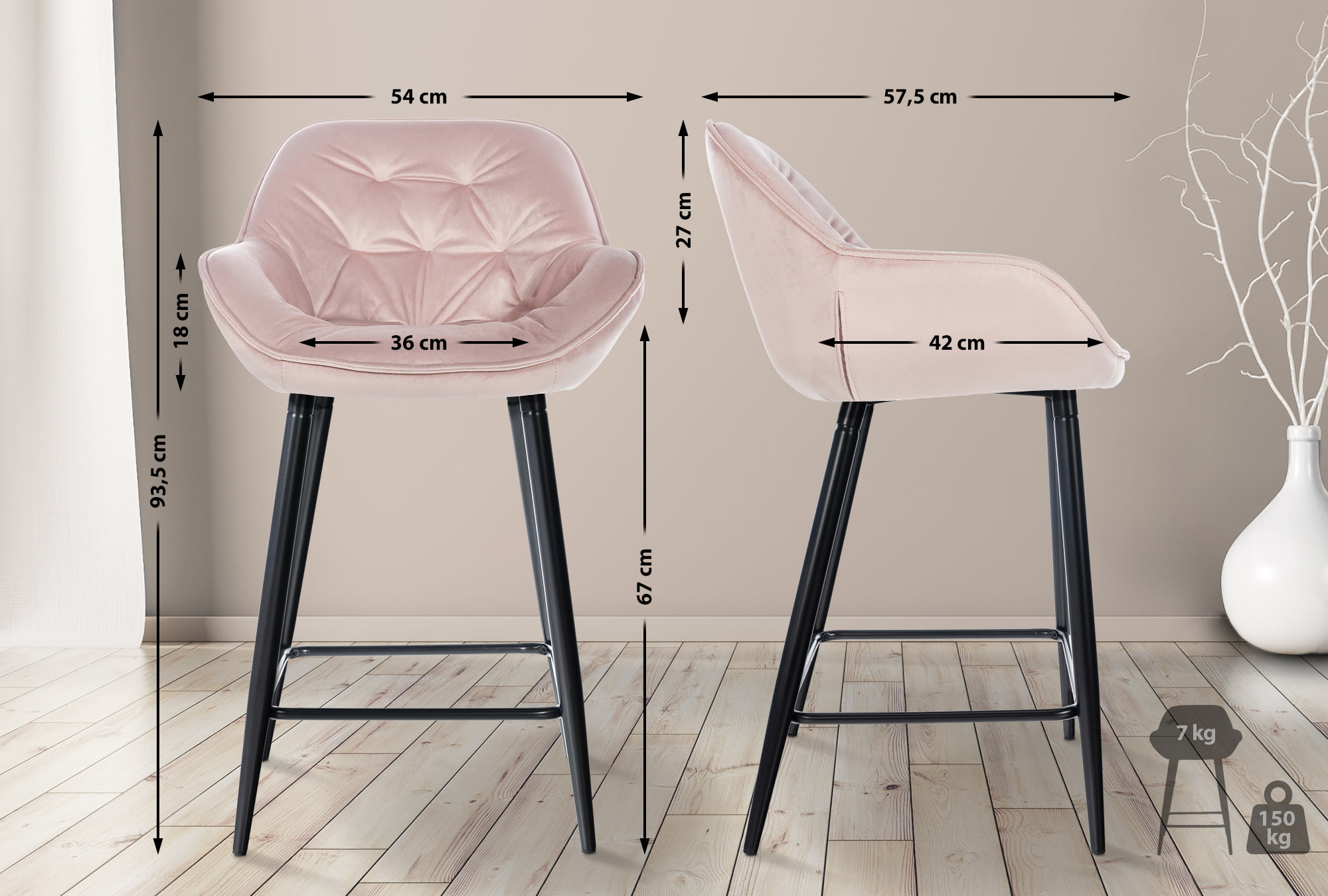 Set de 2 Taburetes de bar Gibson