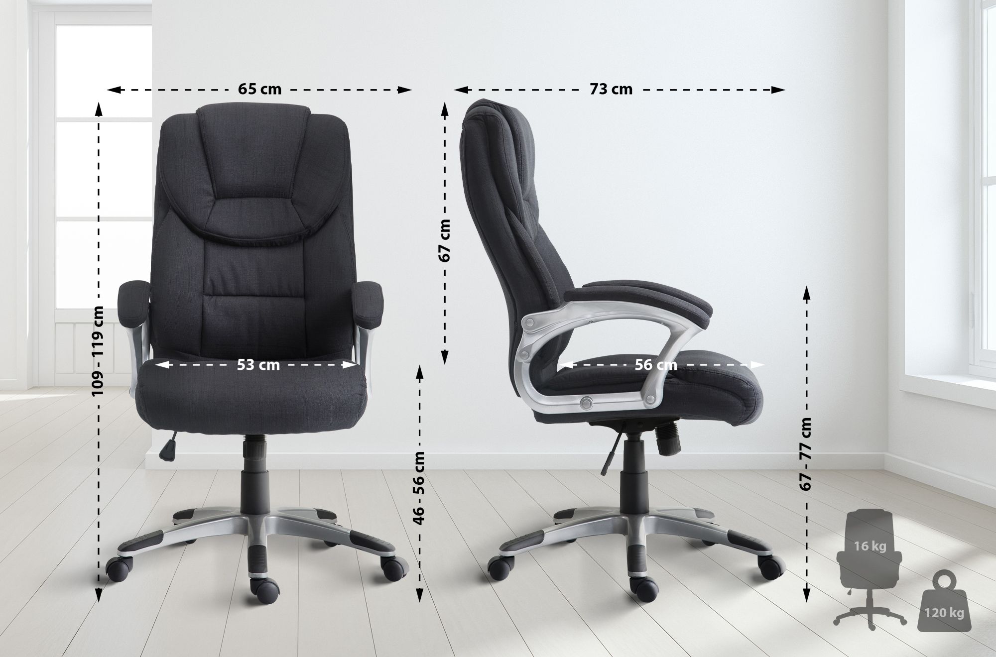 Silla de Oficina Texas en Tela