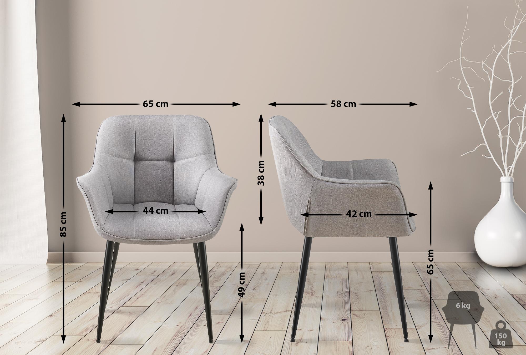 Silla de comedor Roseville en tela o polipiel