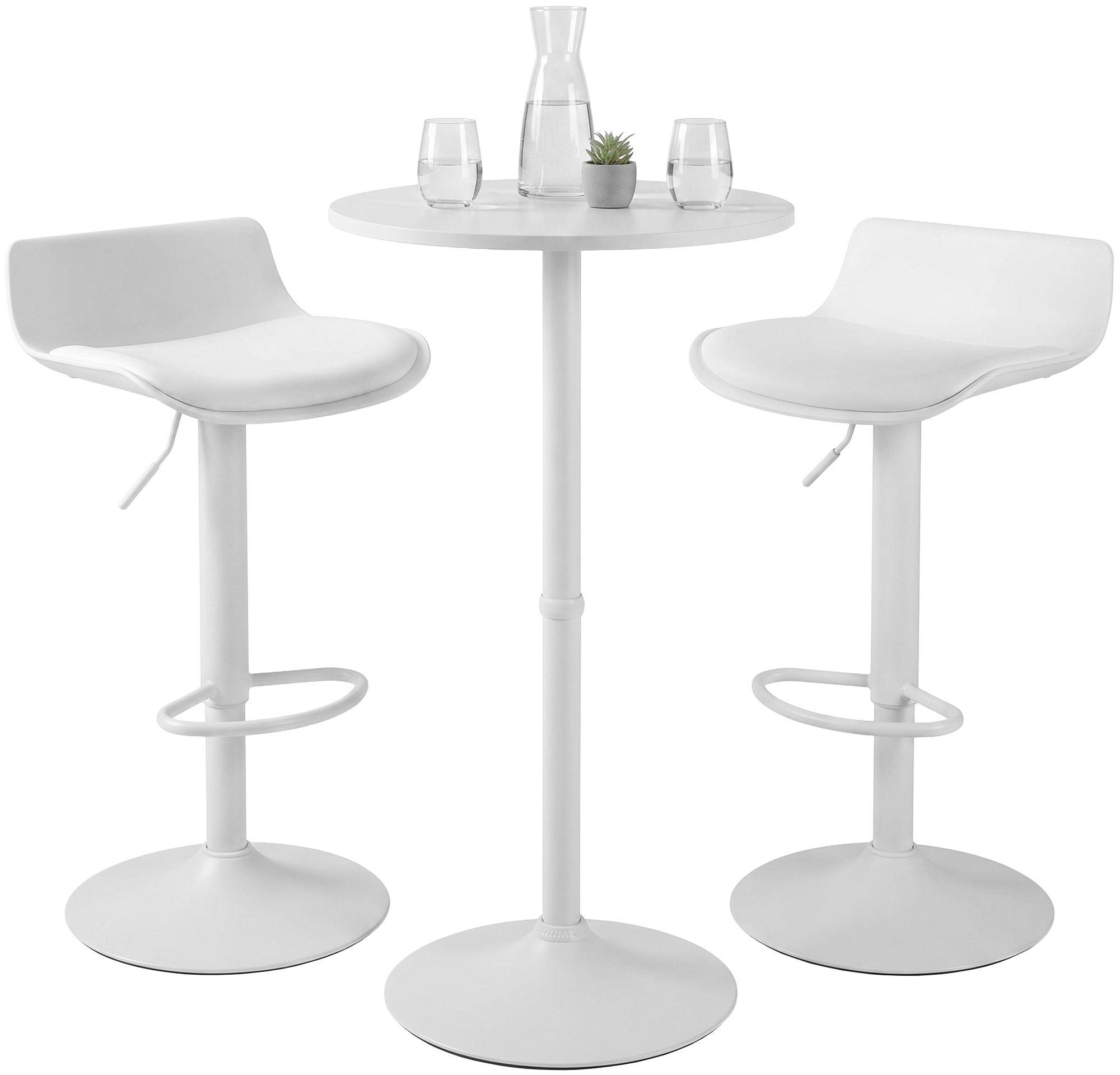 Set de mesa alta de bar Navo con 2 taburetes en polipiel