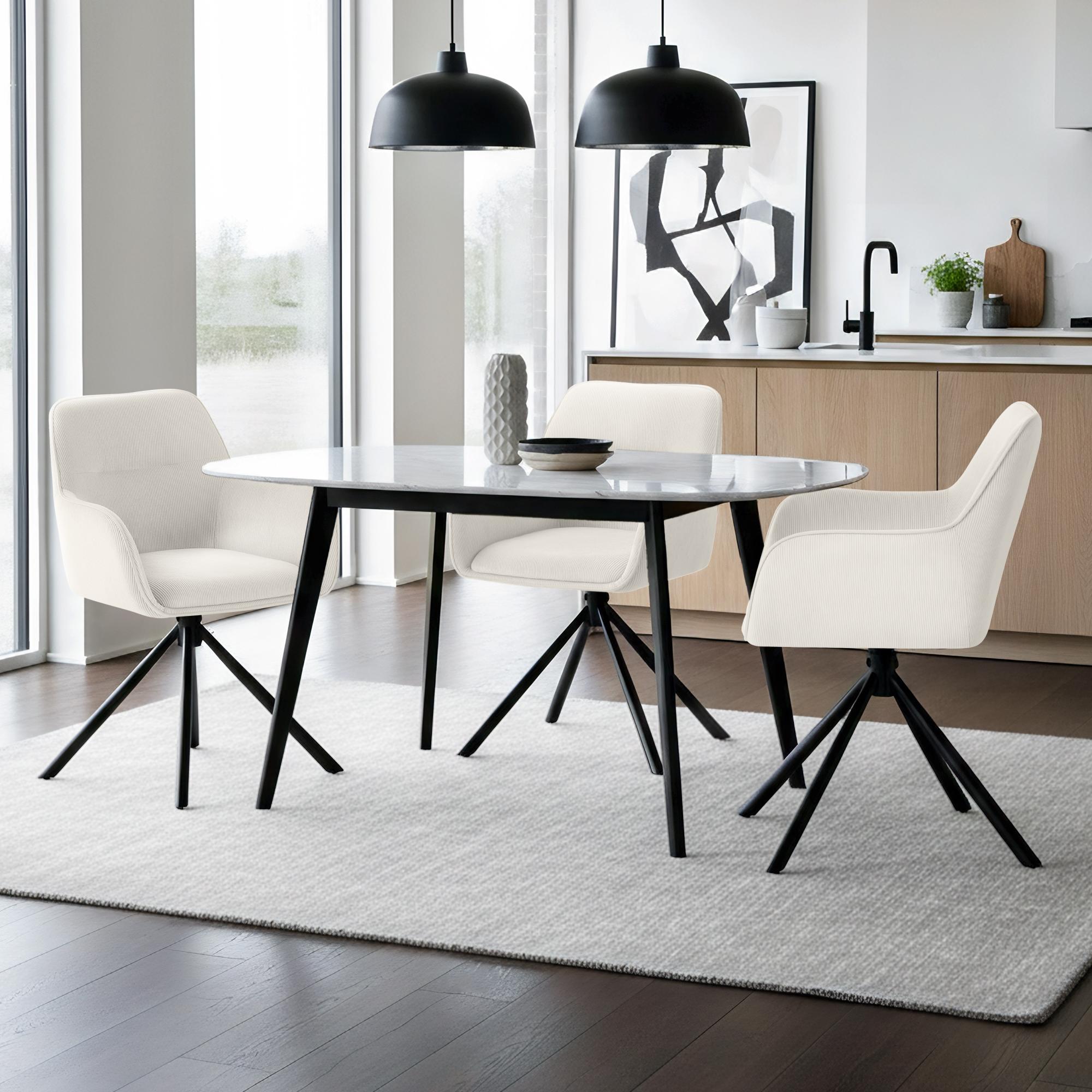 Silla de comedor Tipton de pana