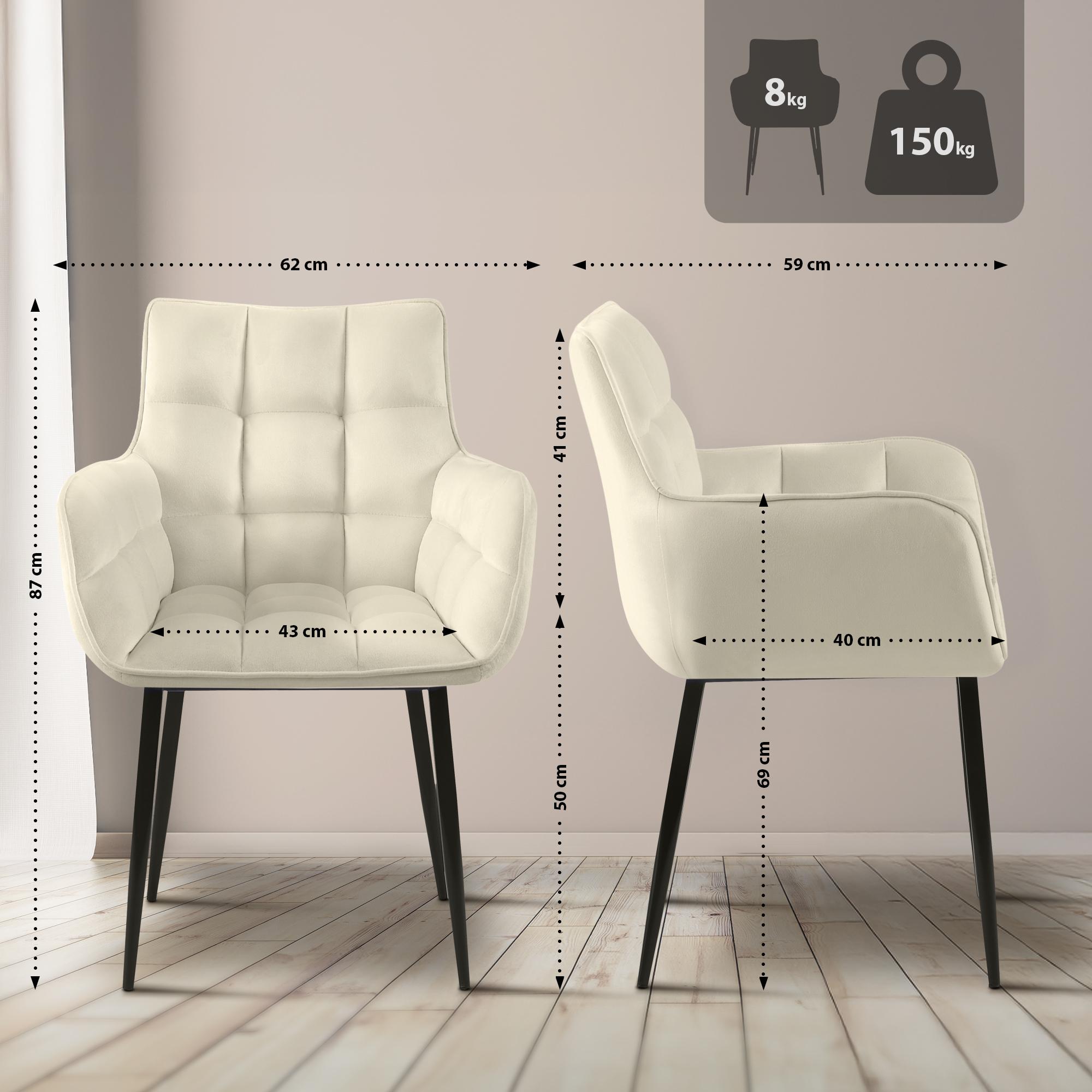 Silla de comedor de terciopelo Tirana