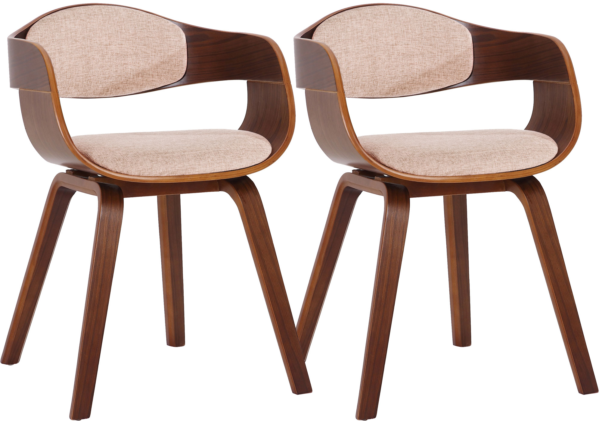 Set de 2 sillas de comedor Kingston de tela y madera