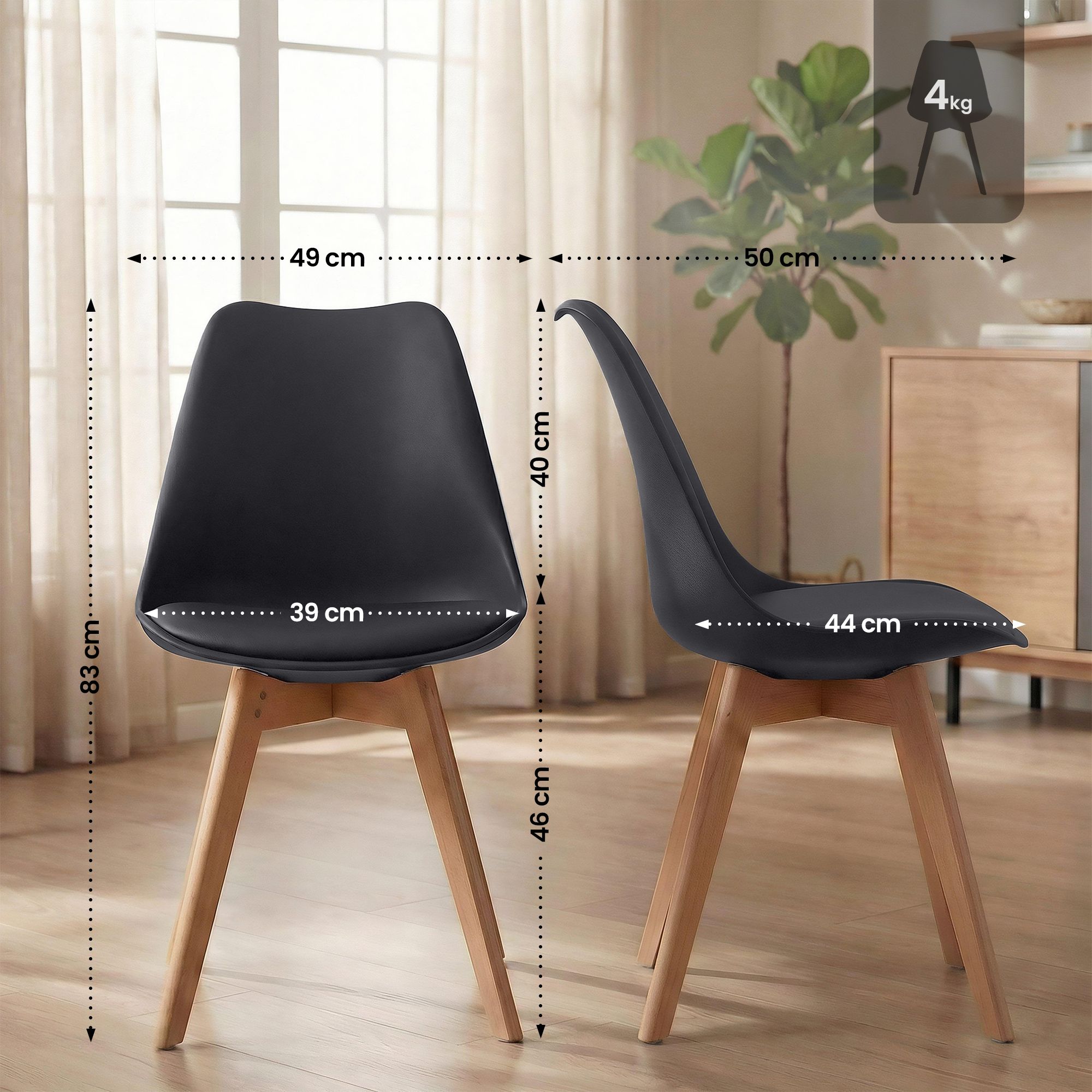 Silla de comedor Linares elegante, cómoda y fácil de limpiar Ideal para tu hogar