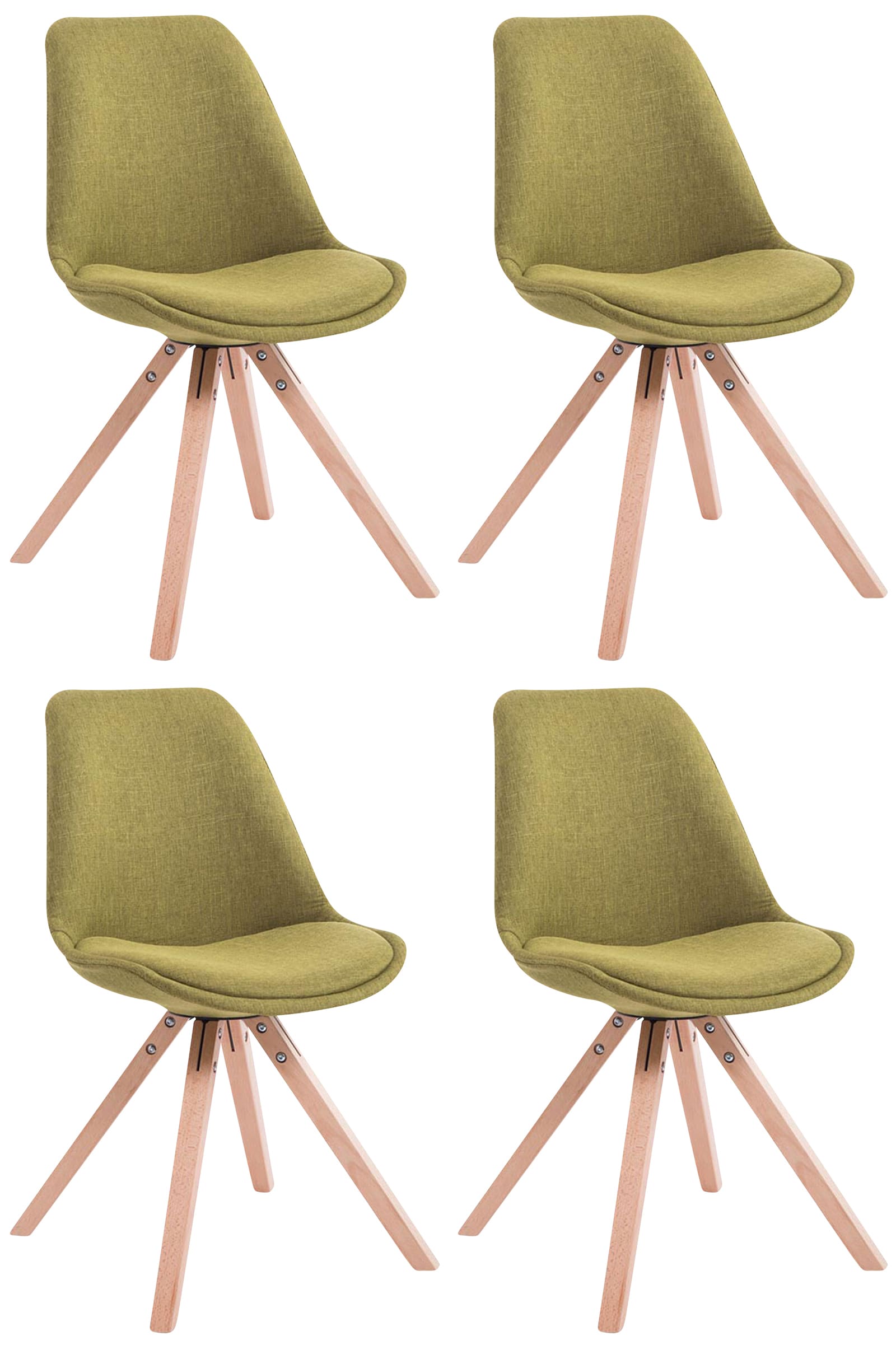 Pack de 4 sillas de comedor Toulouse Square en tela
