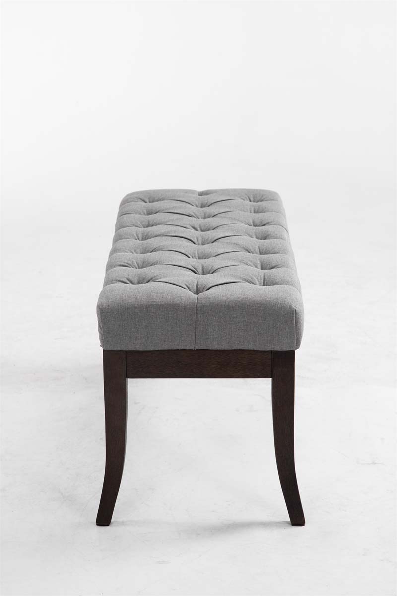 Taburete Recibidor Ramses En Tela & Madera Oscura