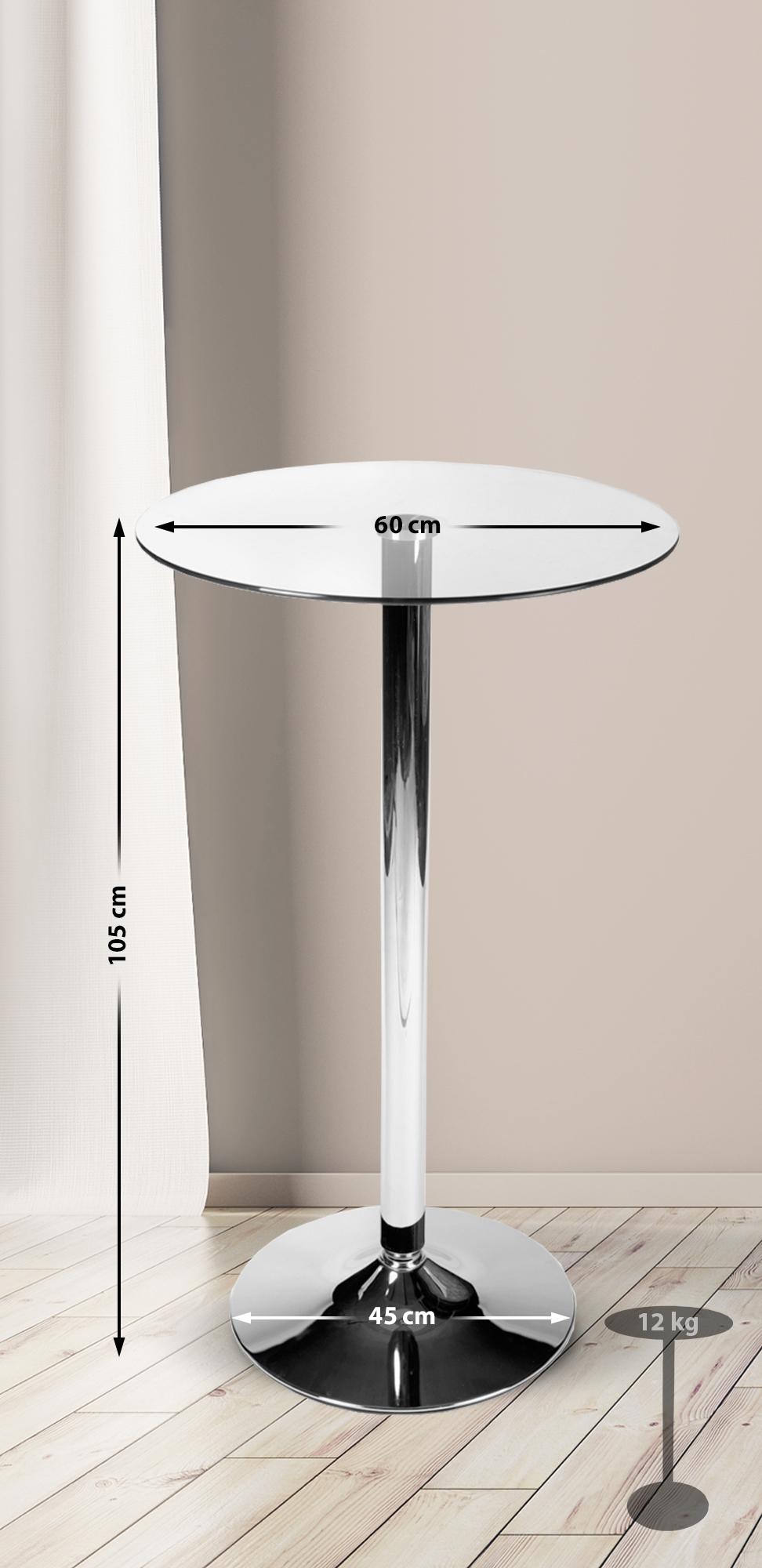 Mesa de cristal redonda 105 cm