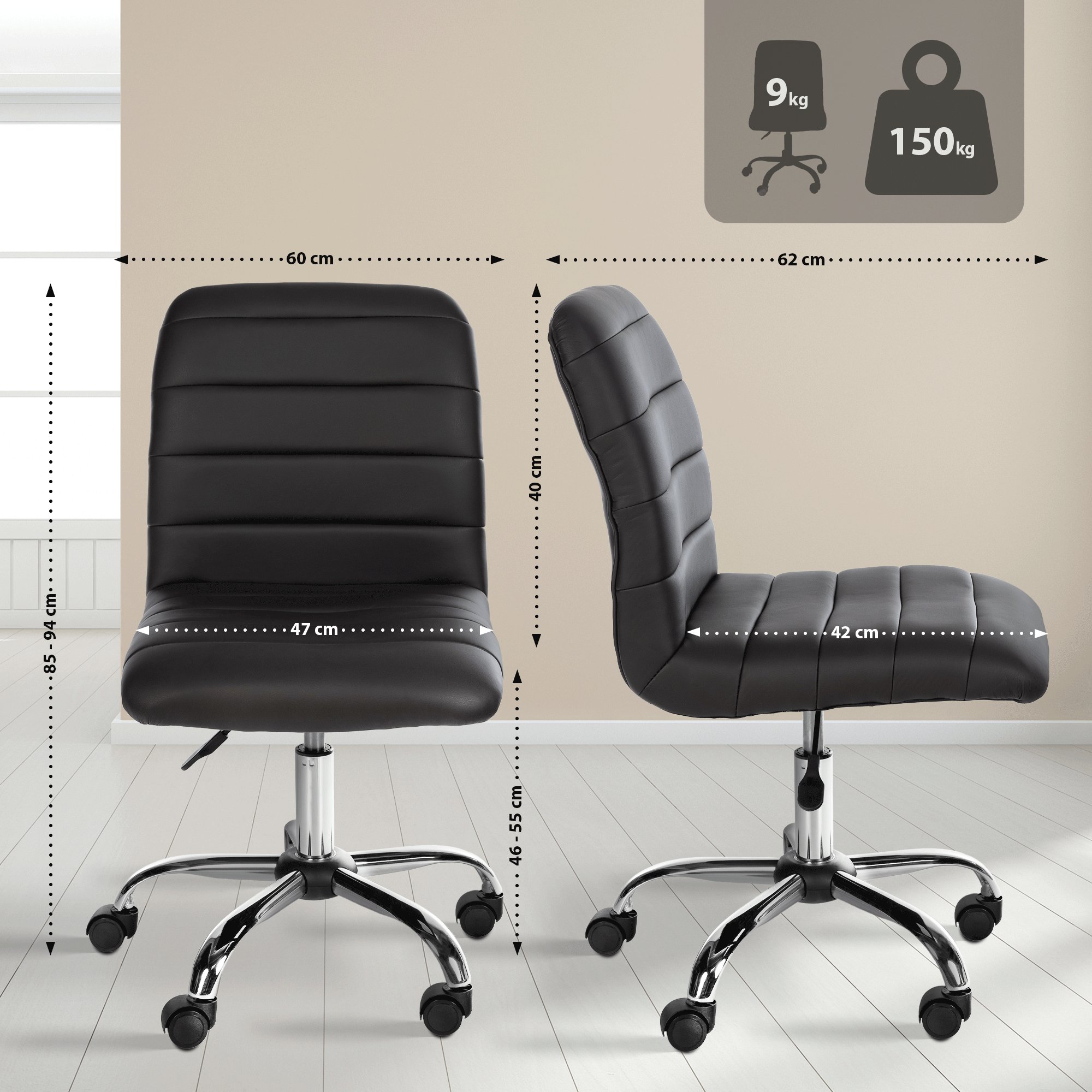 Silla de oficina Redding imitación cuero