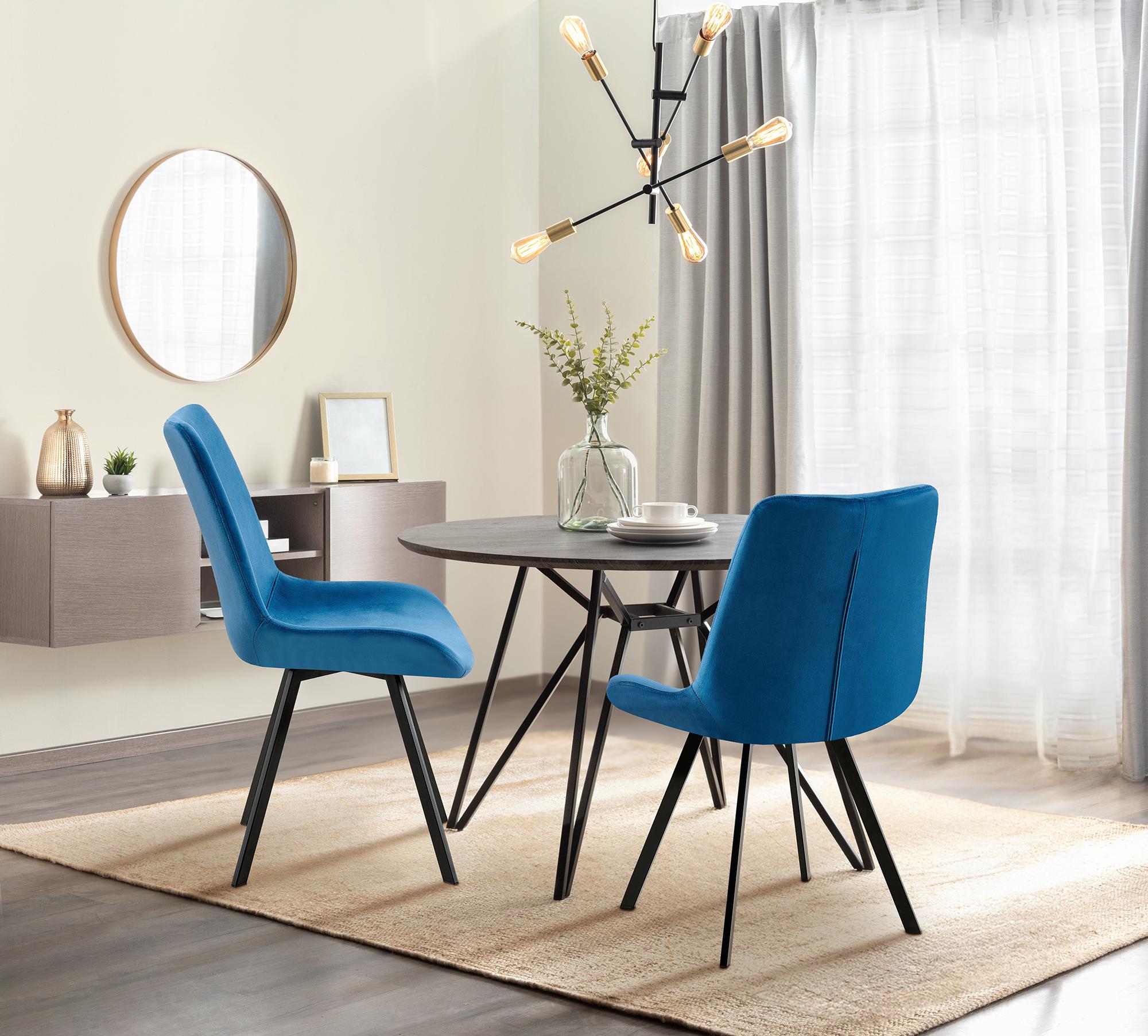 Silla de comedor Lewes de terciopelo