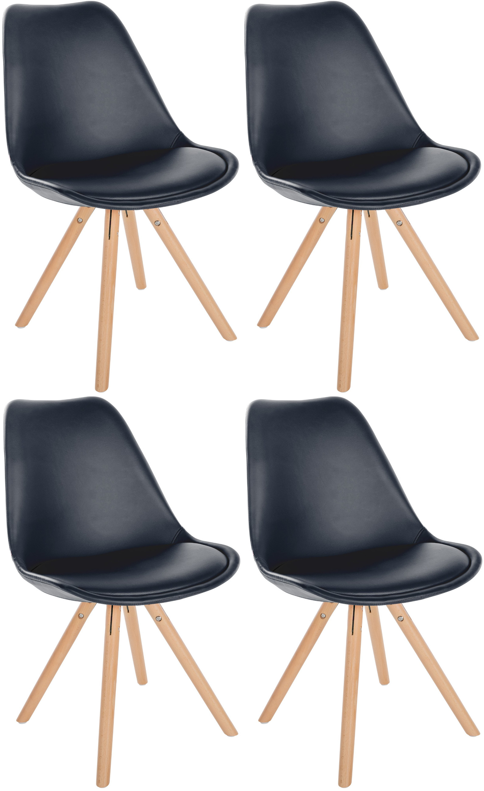 Set de 4 Sillas de comedor Sofia en polipiel