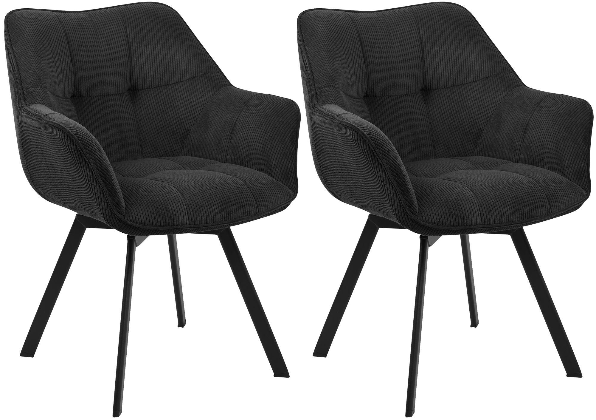 Pack de 2 sillas de comedor Jordi de pana