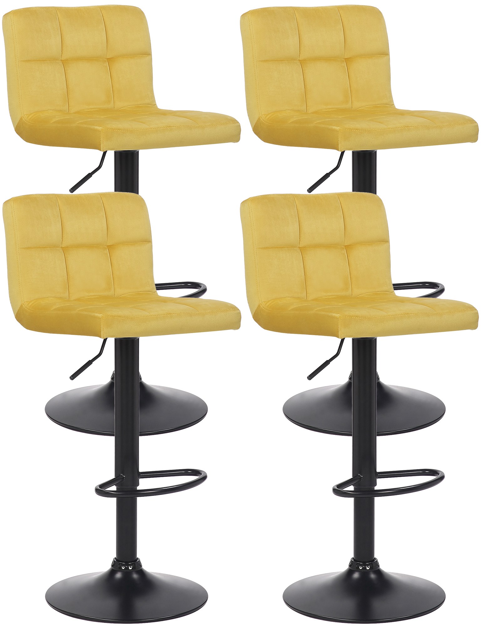 Set de 4 Taburetes de bar Feni en terciopelo