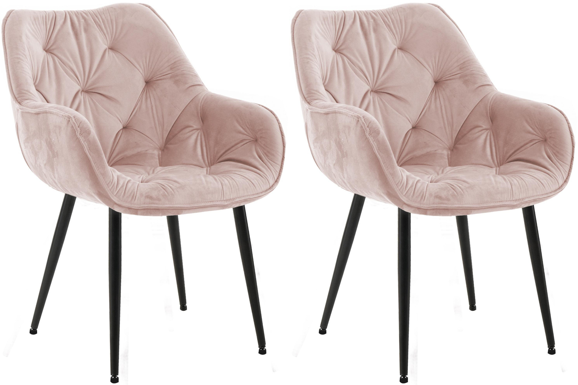 Set de 2 Sillas de comedor Tanna en terciopelo