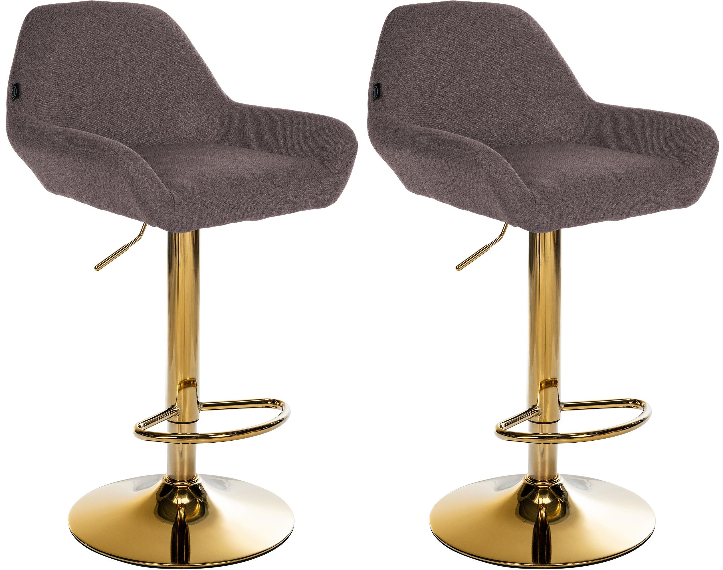 Lote de 2 taburetes de bar Braga Gold tela