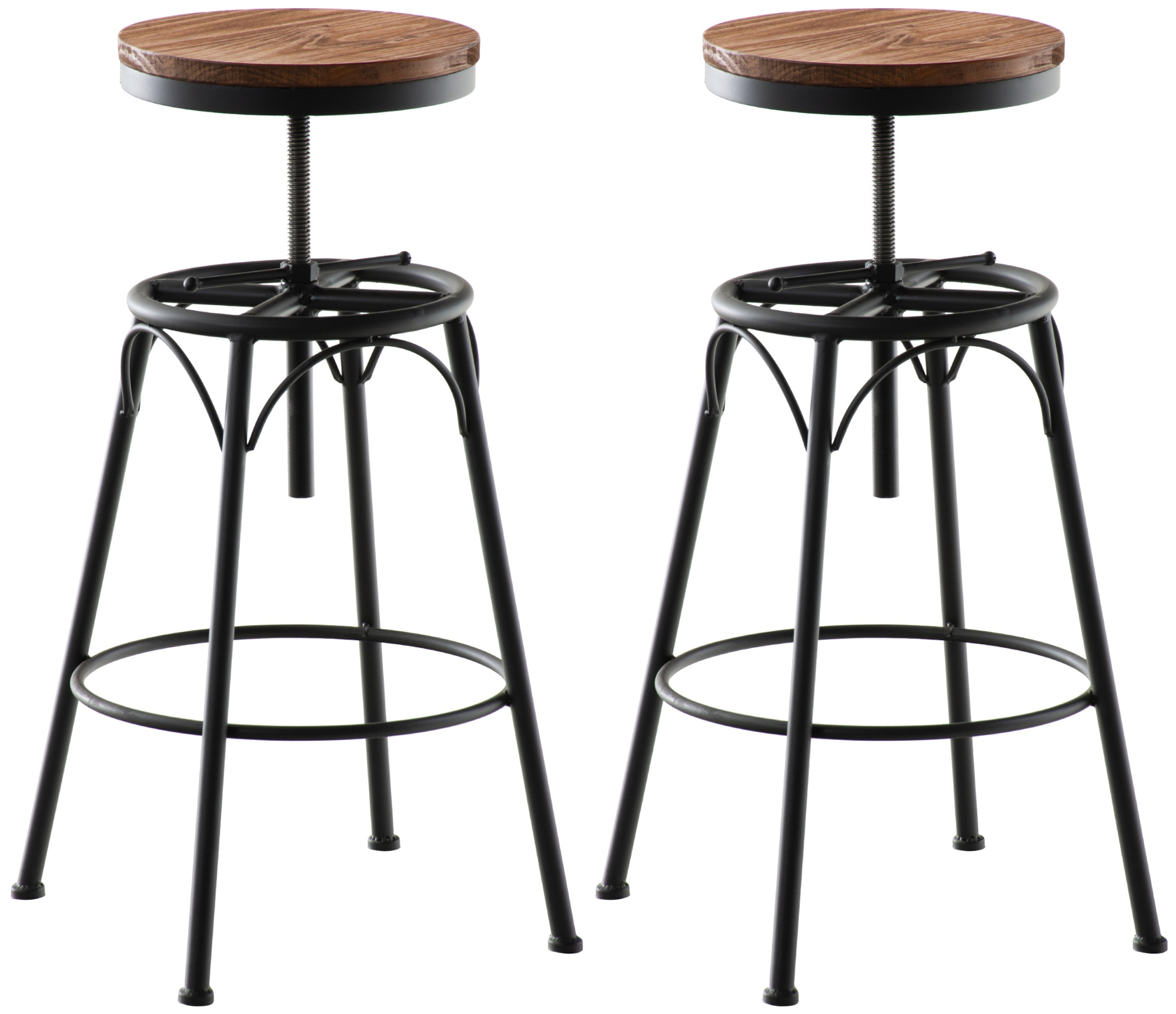 Set de 2 Taburetes de bar Beam de metal y madera