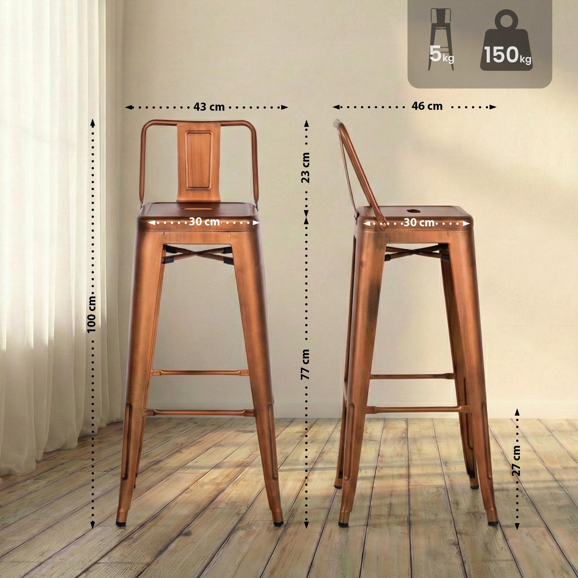Juego de 2 Taburetes de Bar Mason