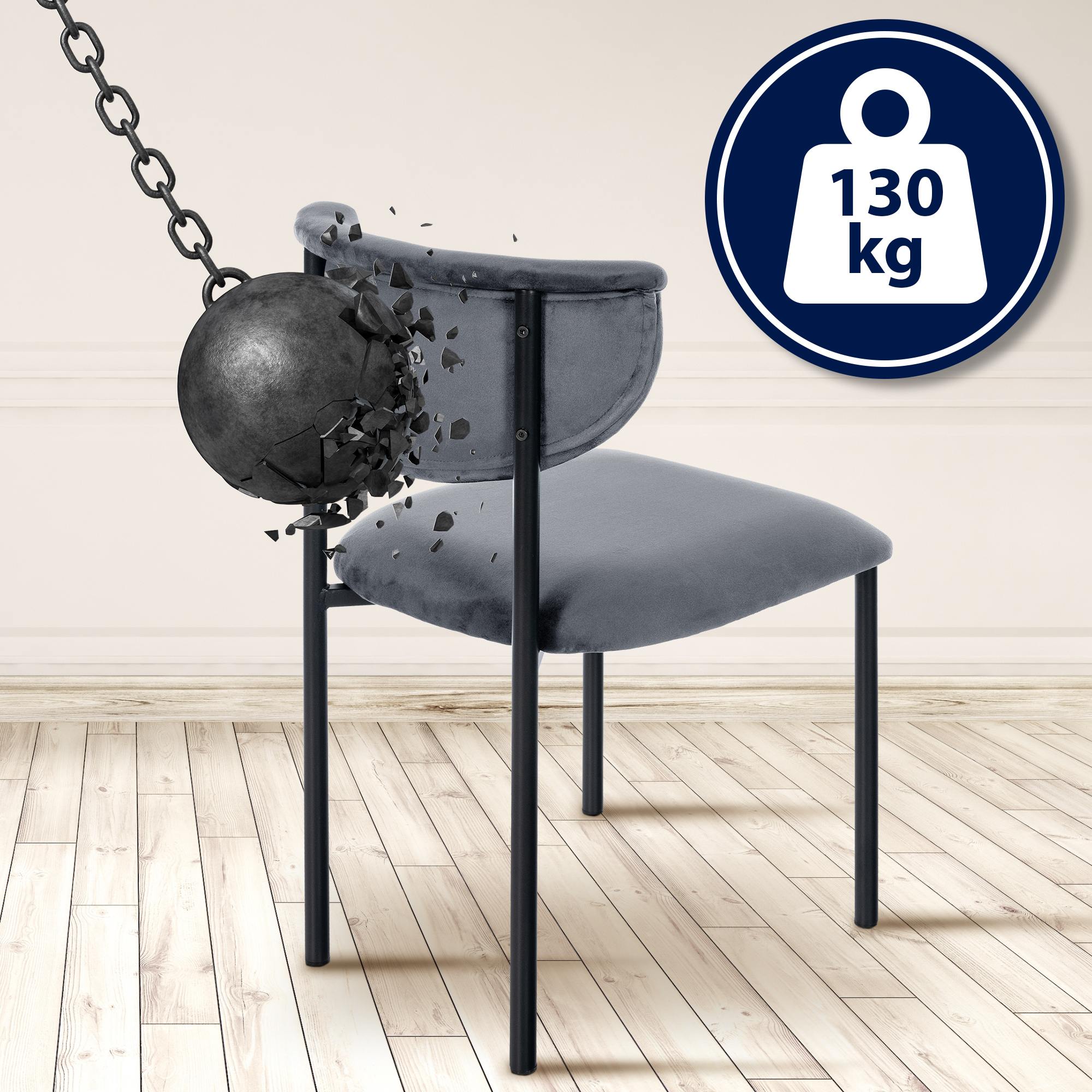 Juego de 2 sillas de comedor Gambell terciopelo